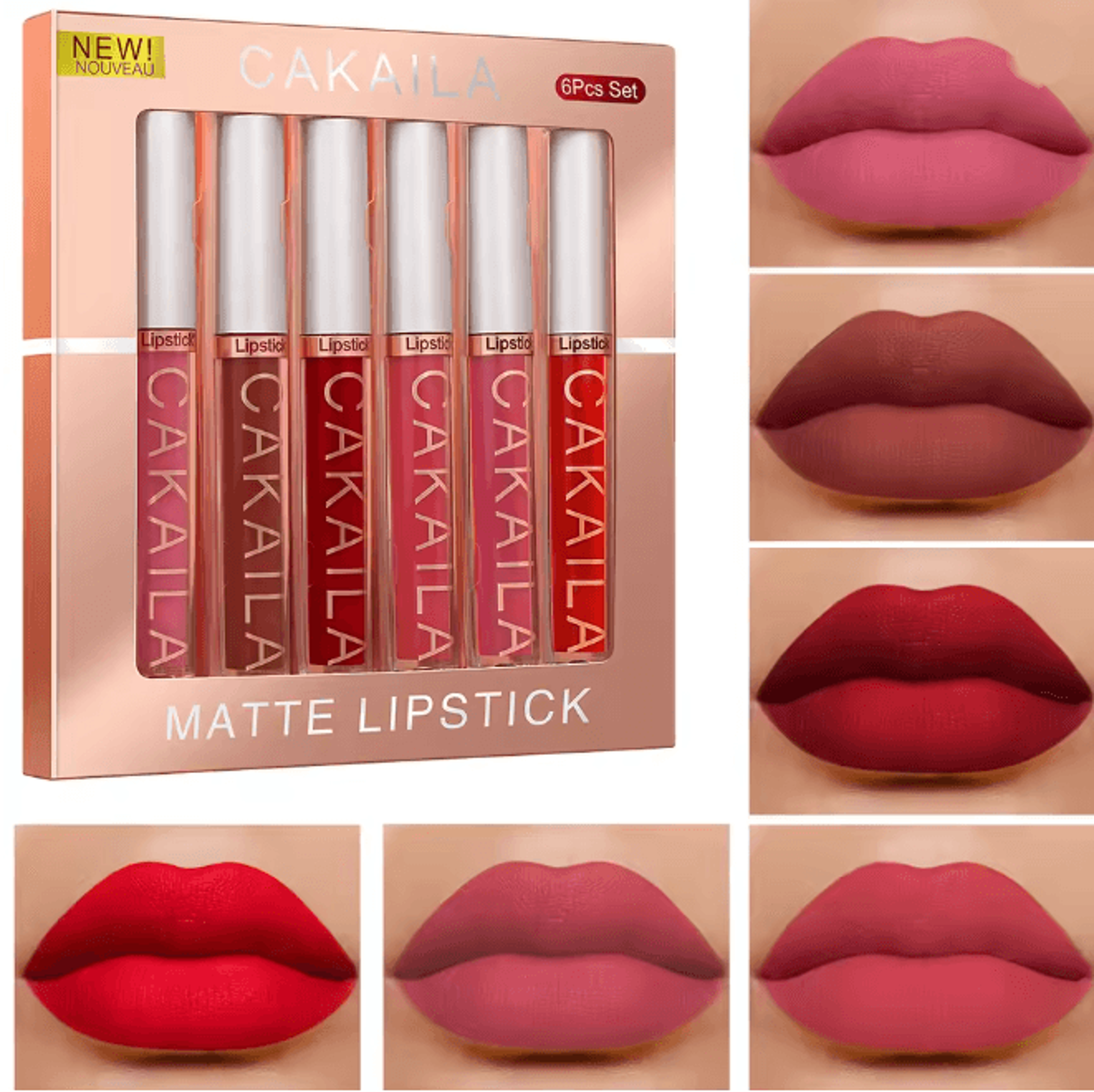CAKAILA Six Color Liquid Matte Lipstick Set Long Lasting Velvet Finish