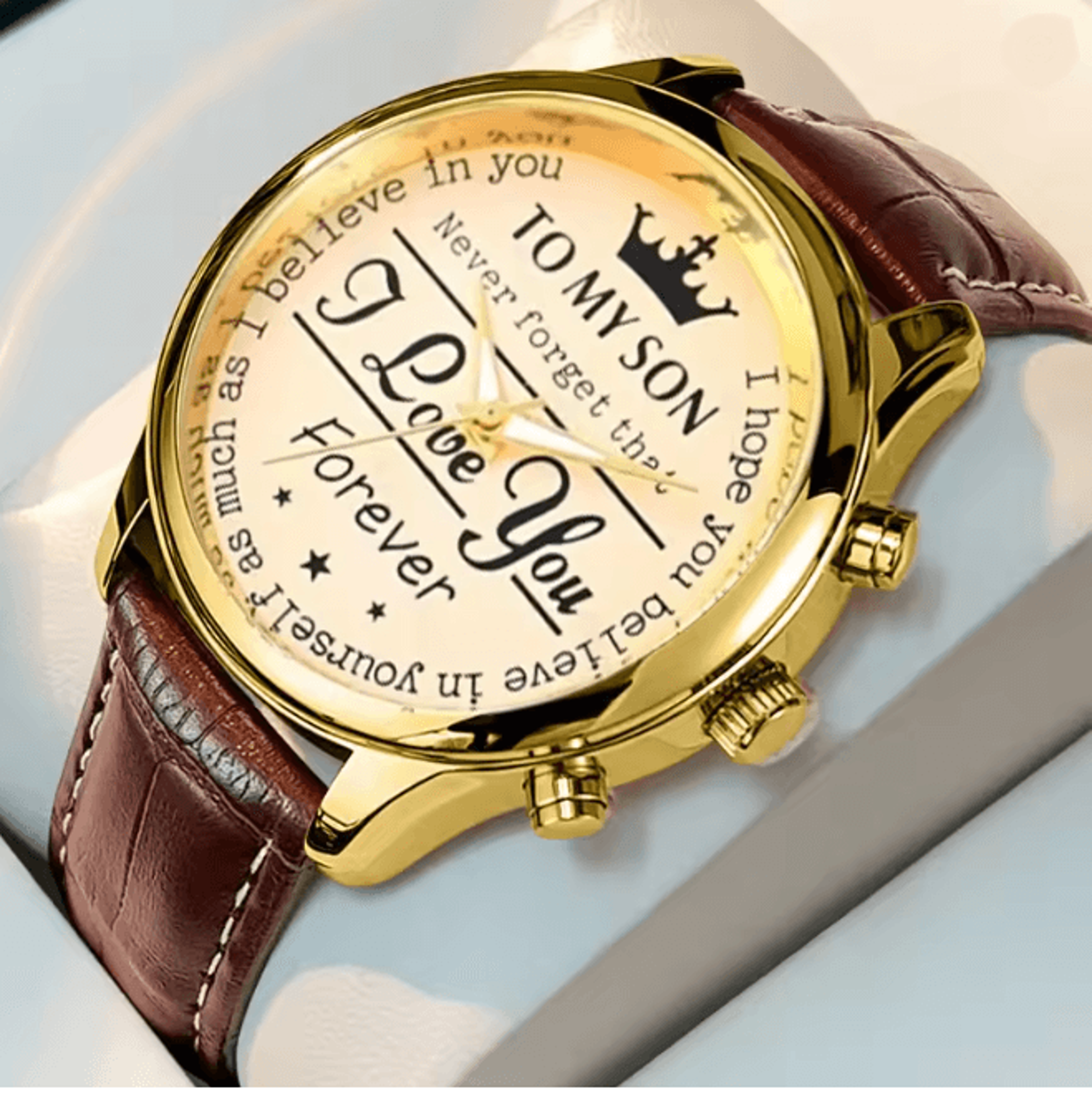 classic business quartz watch crown dial mesh strap