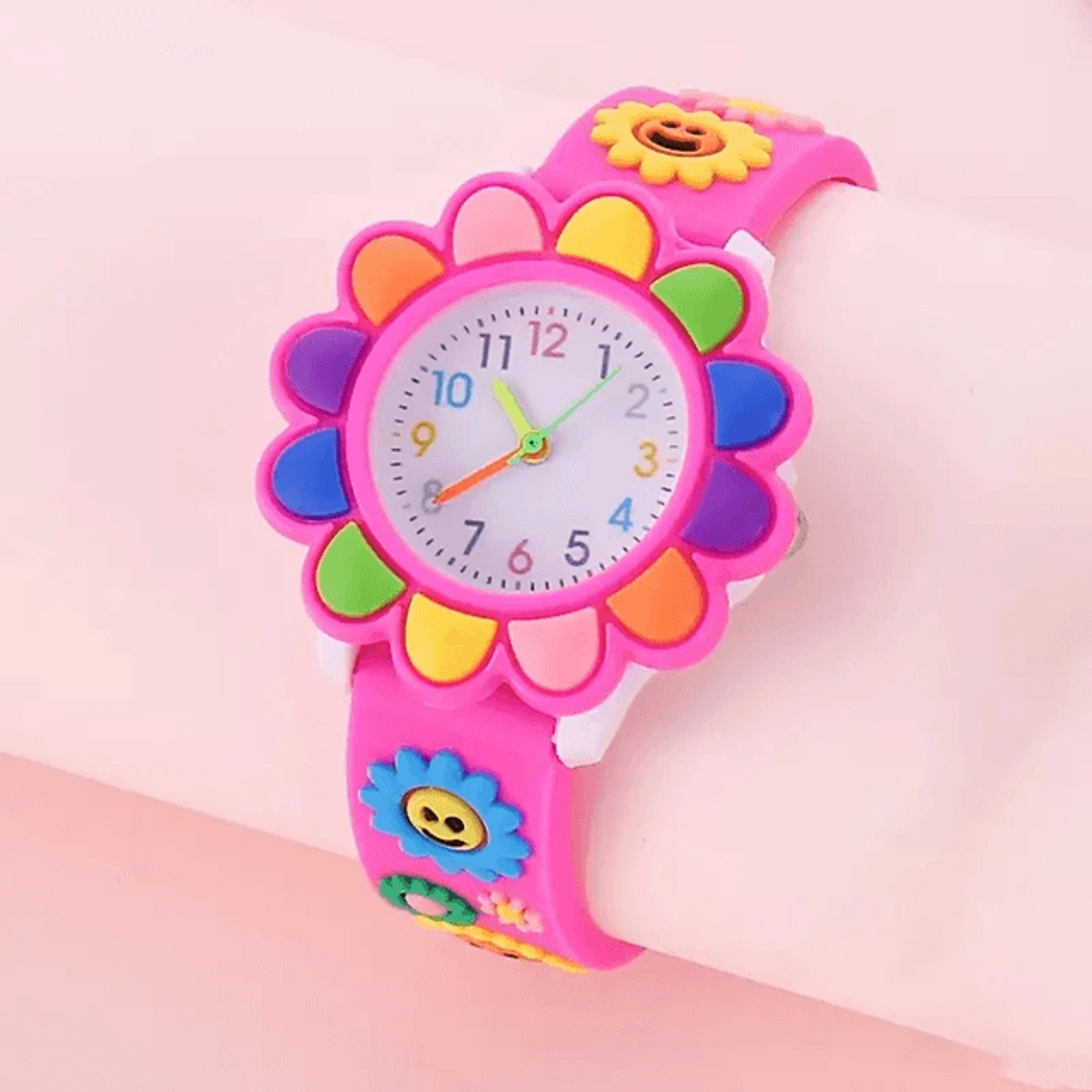 kids cartoon silicone quartz watch 3d strap learning style
