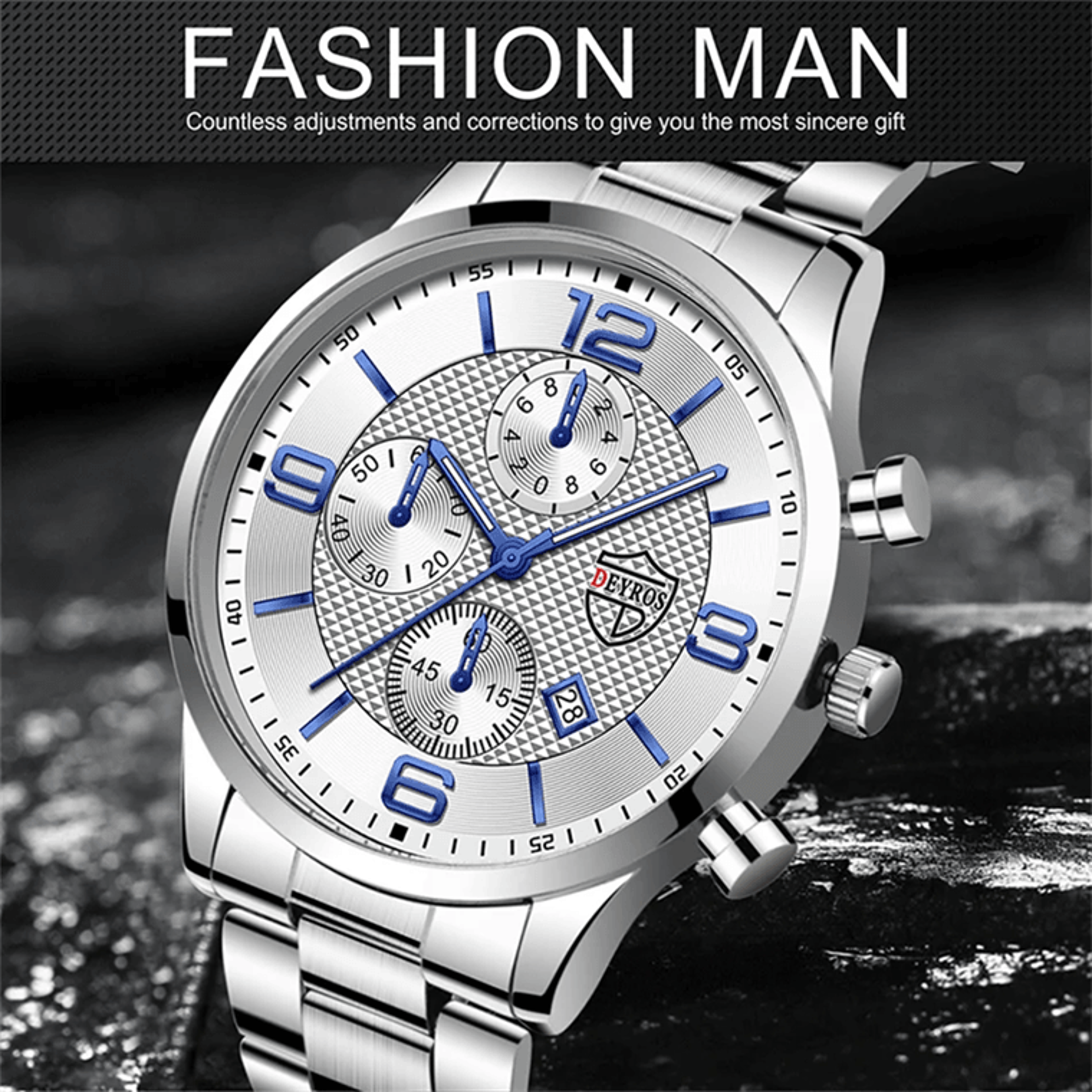 Luxury Mens Business Quartz Watch Luminous Calendar Style