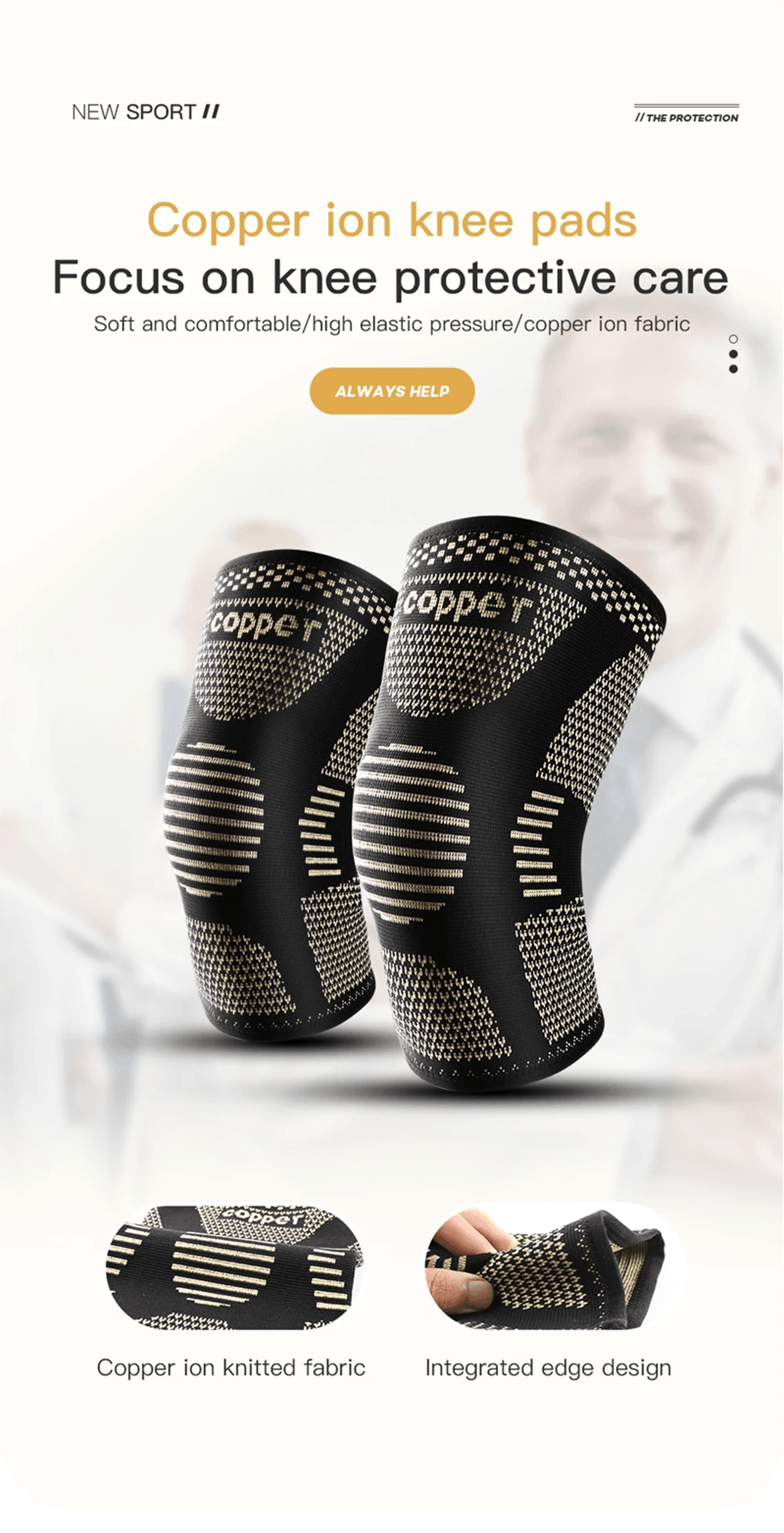 copperflex pro compression knee sleeve for arthritis pain relief and sports support