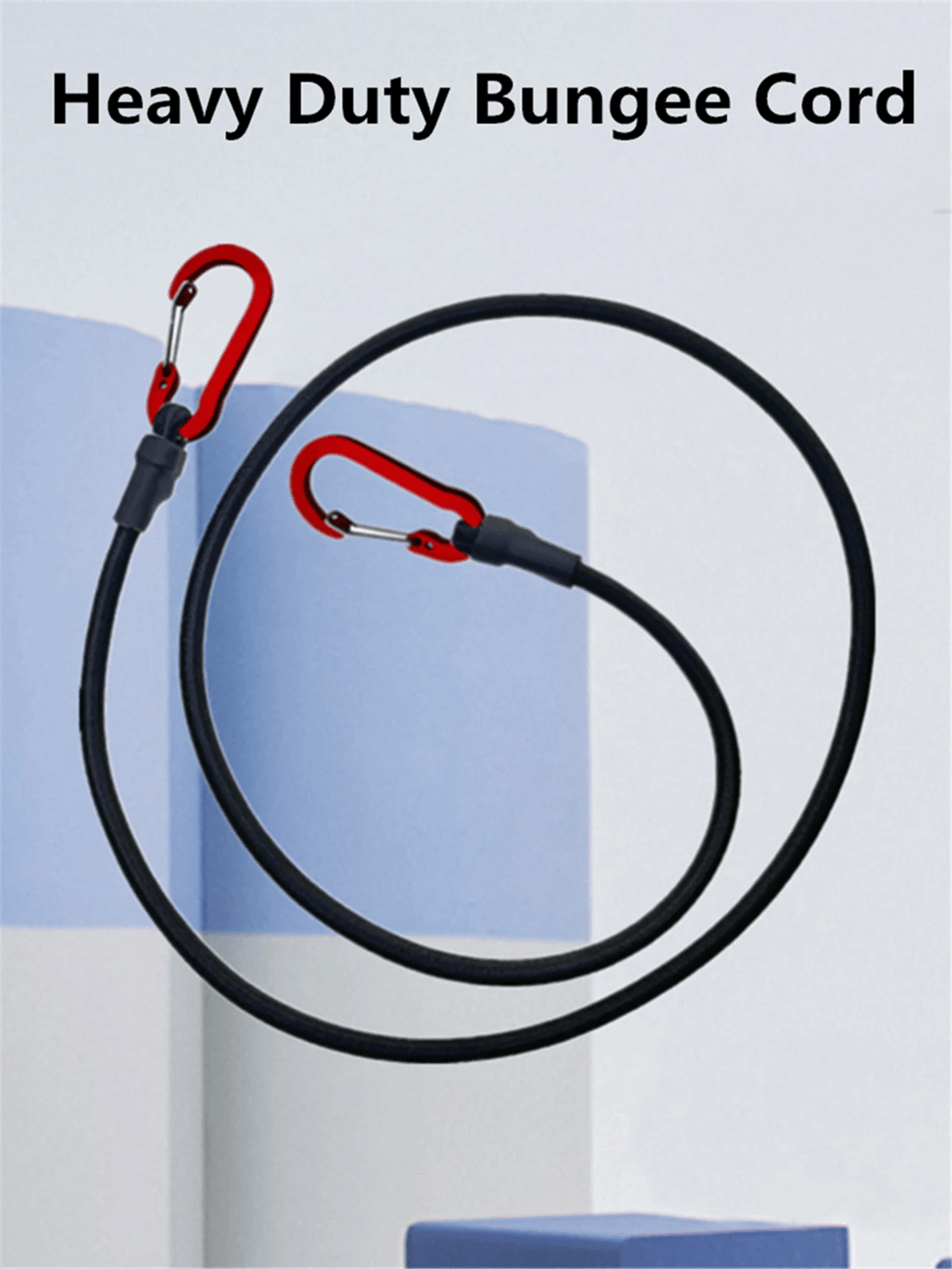 GripLock Heavy Duty Bungee Cord with Carabiner Hooks