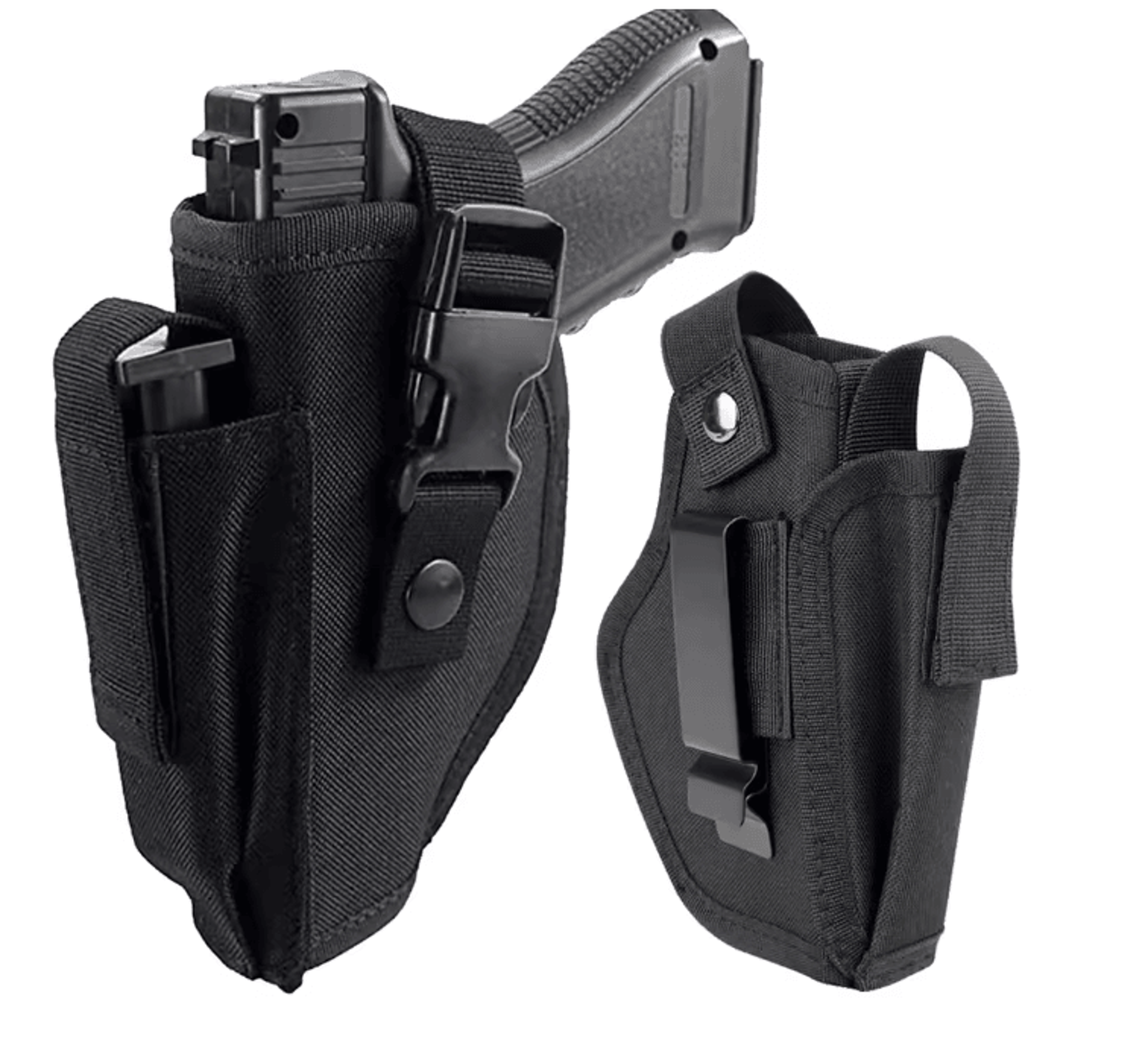 universal concealed carry gun holster with bullet clip belt mount