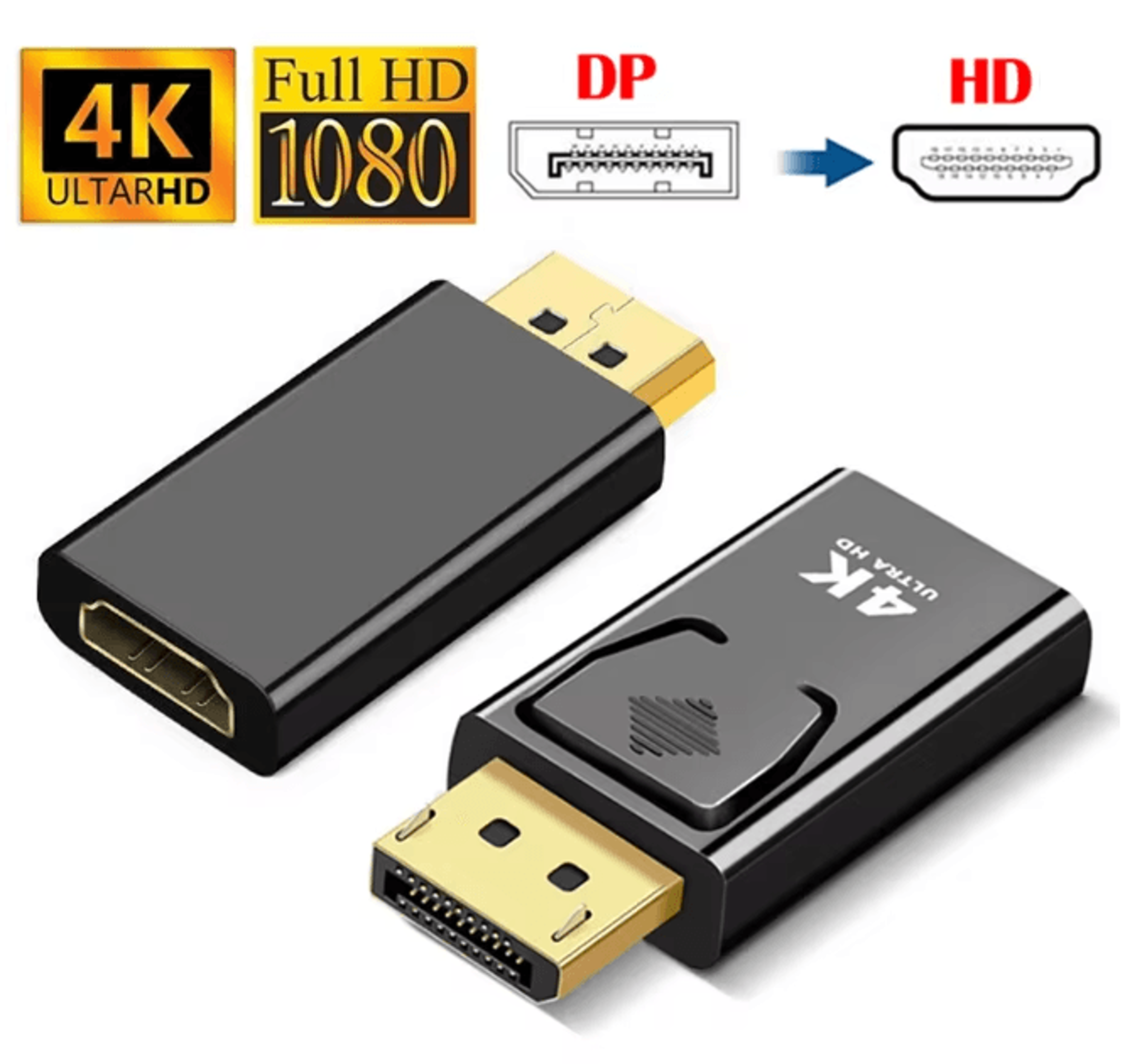 UltraLink 4K DisplayPort to HDMI Adapter DP to HDMI Video Converter