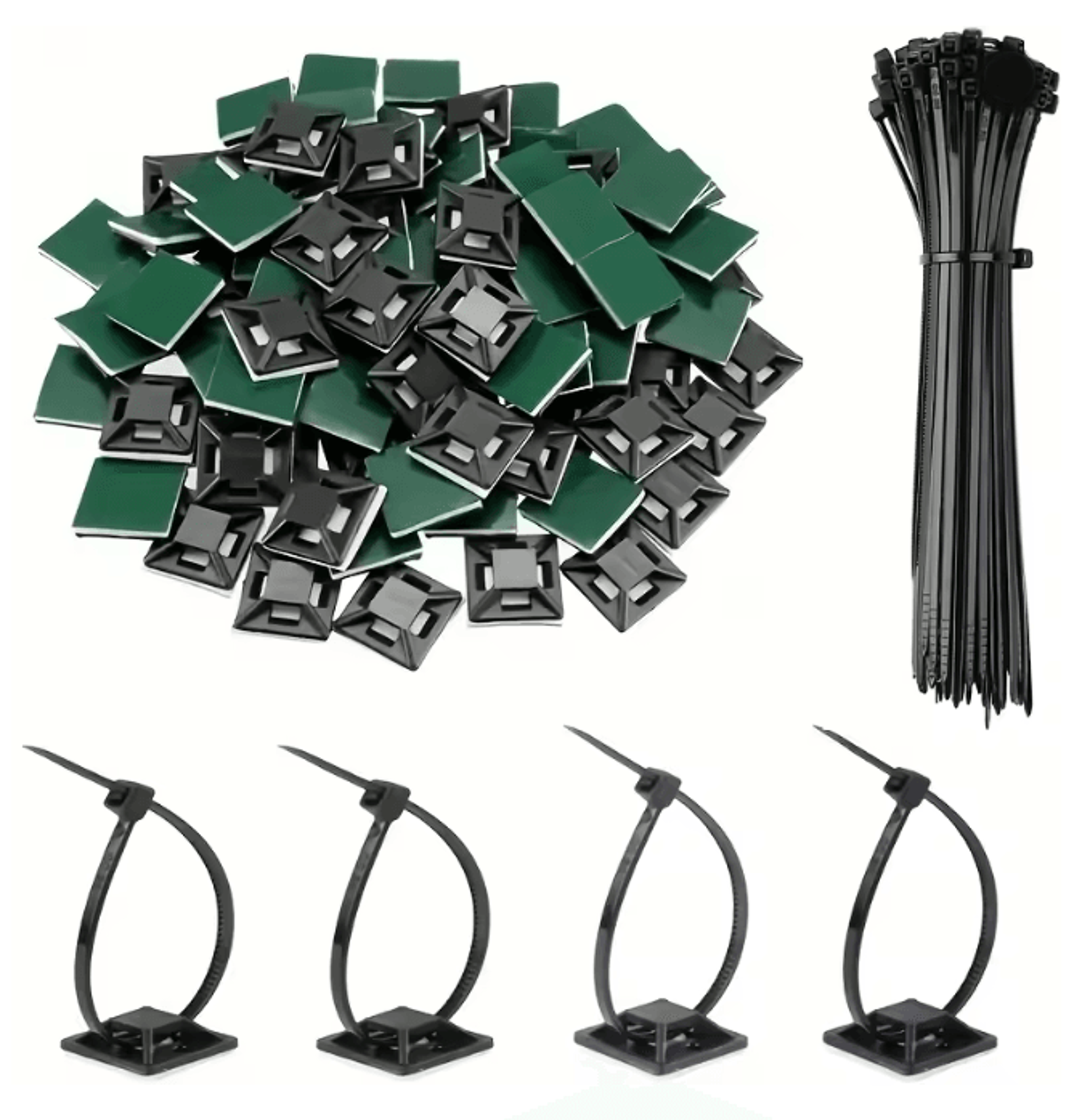 CableHold Pro Self Adhesive Cable Tie Mounts 160 Pack Wire Organizer Clips