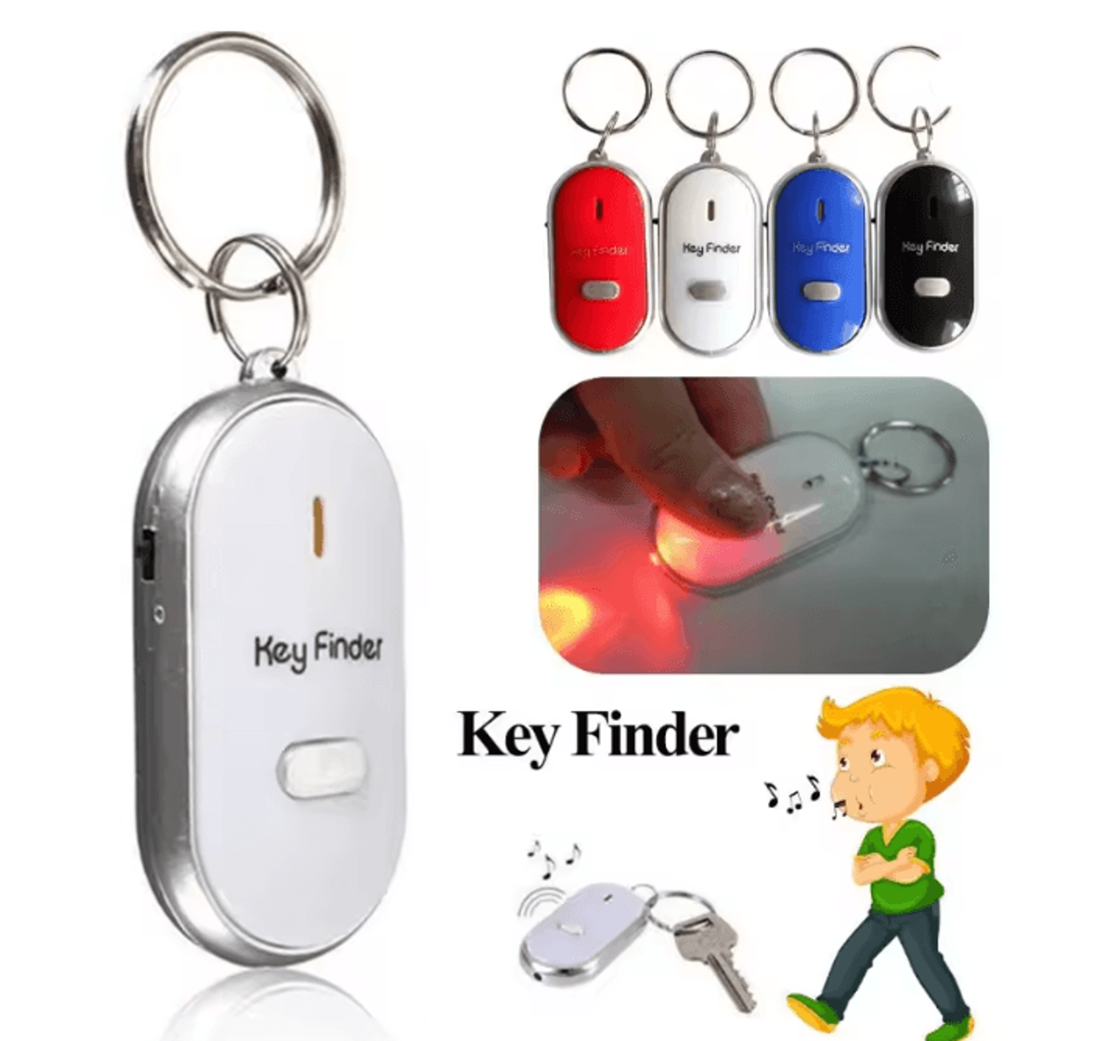 FindBee Mini Anti Lost Key Finder Whistle Activated Beeping Locator