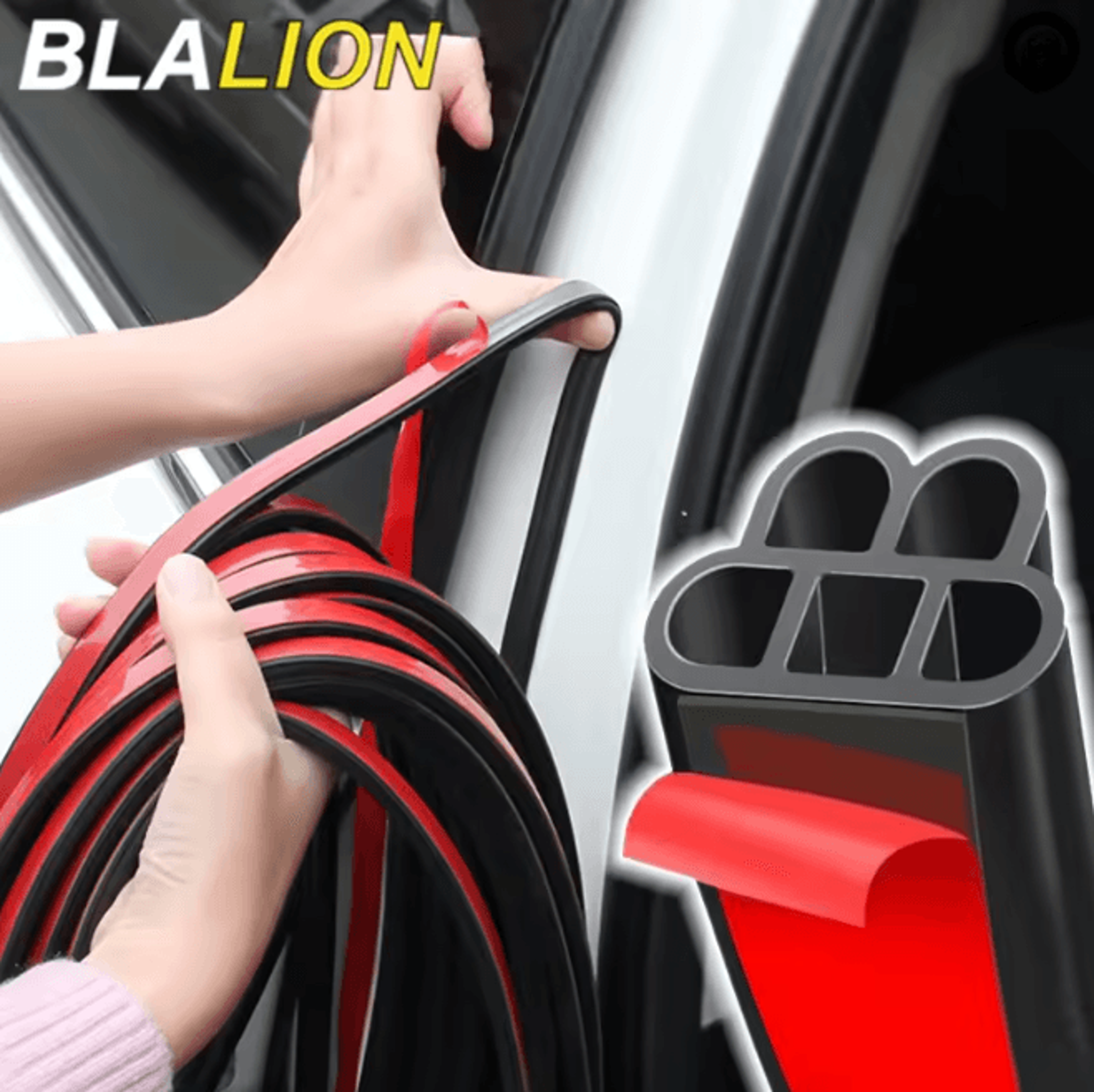 BLALION Double Layer Car Door Seal Strip Soundproof Waterproof Weather Protector