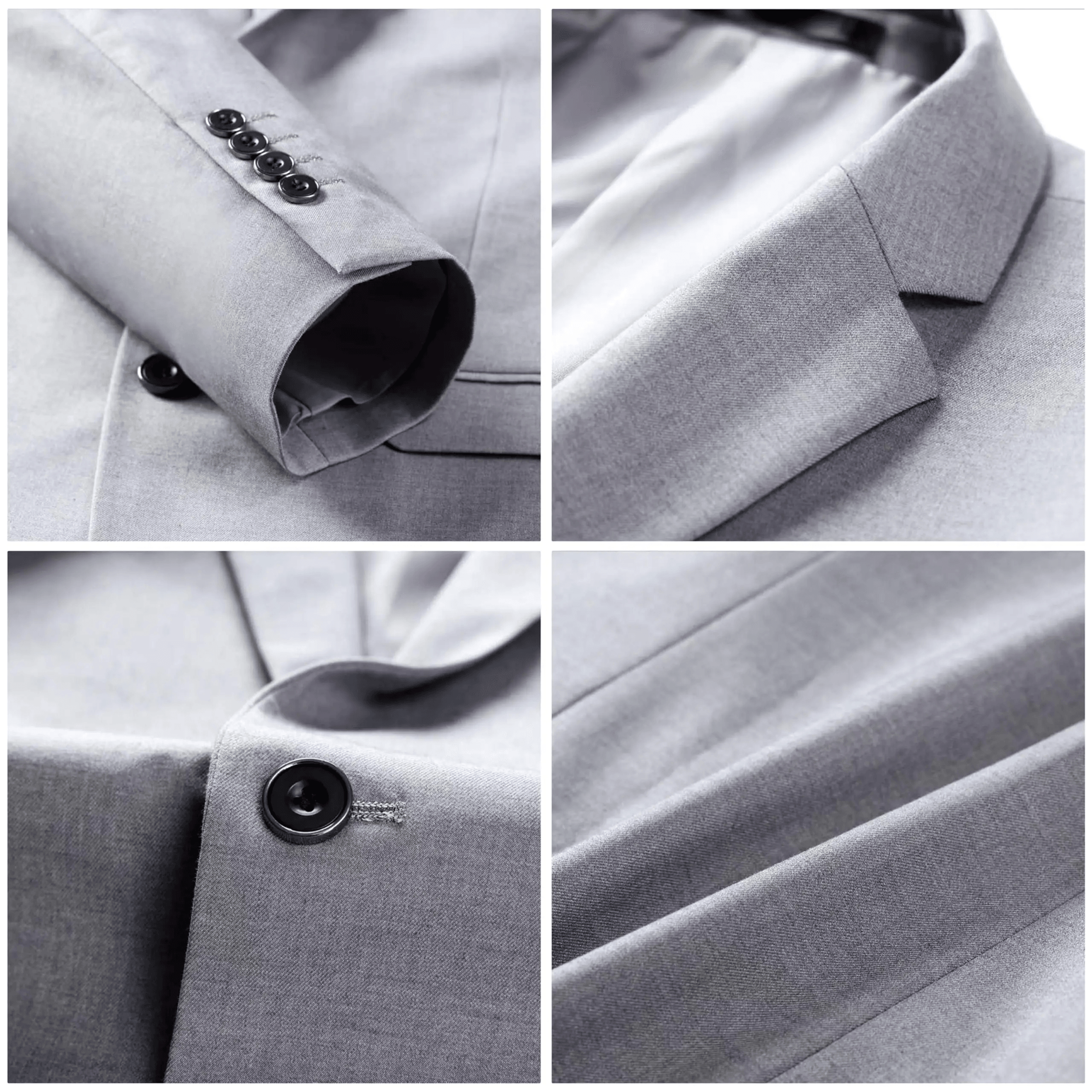 Mens Business Suit Set Regular Fit Formal Tuxedo Jacket and Trousers