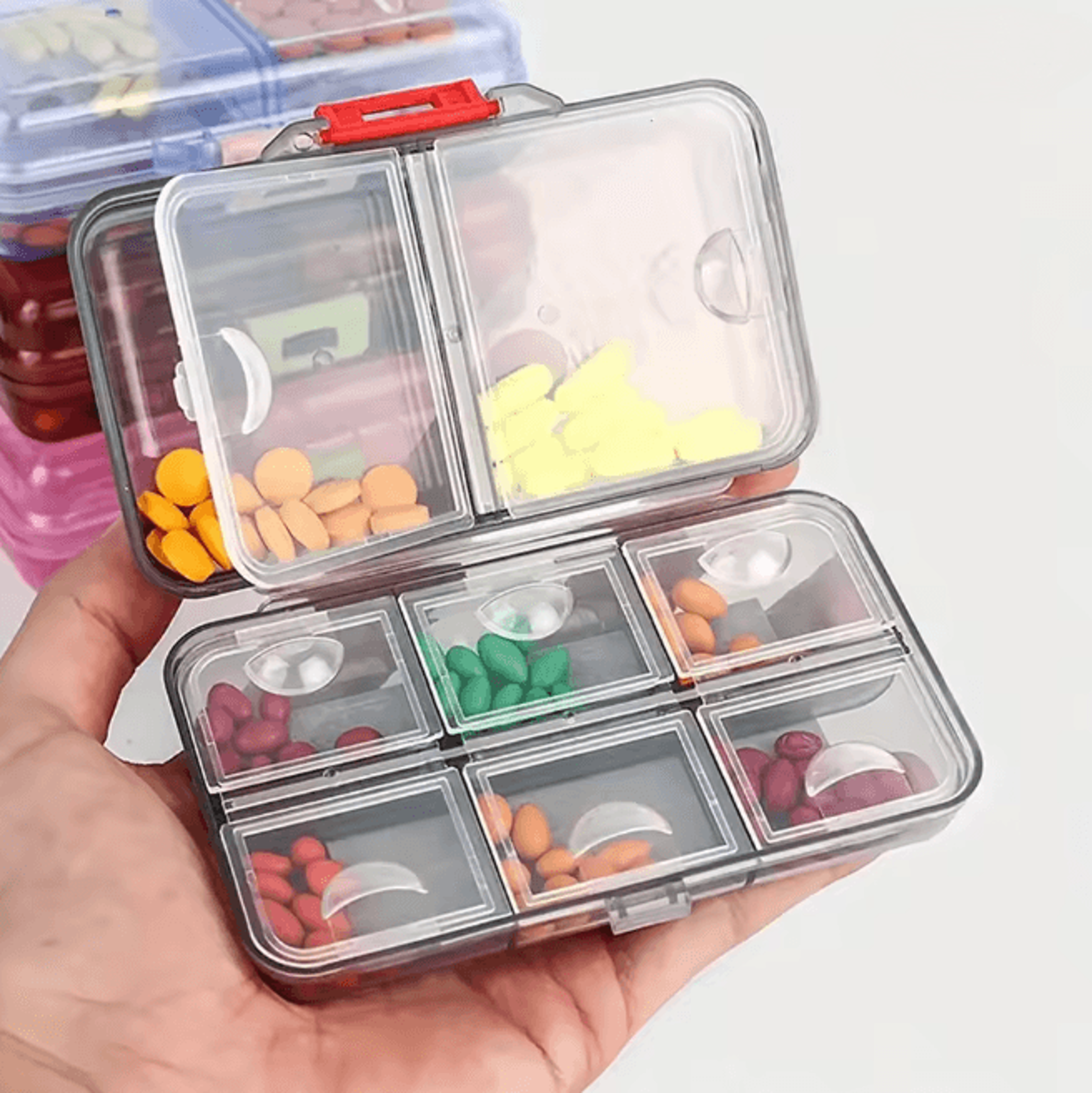 Weekly Pill Organizer Airtight Large Capacity Travel Pill Box