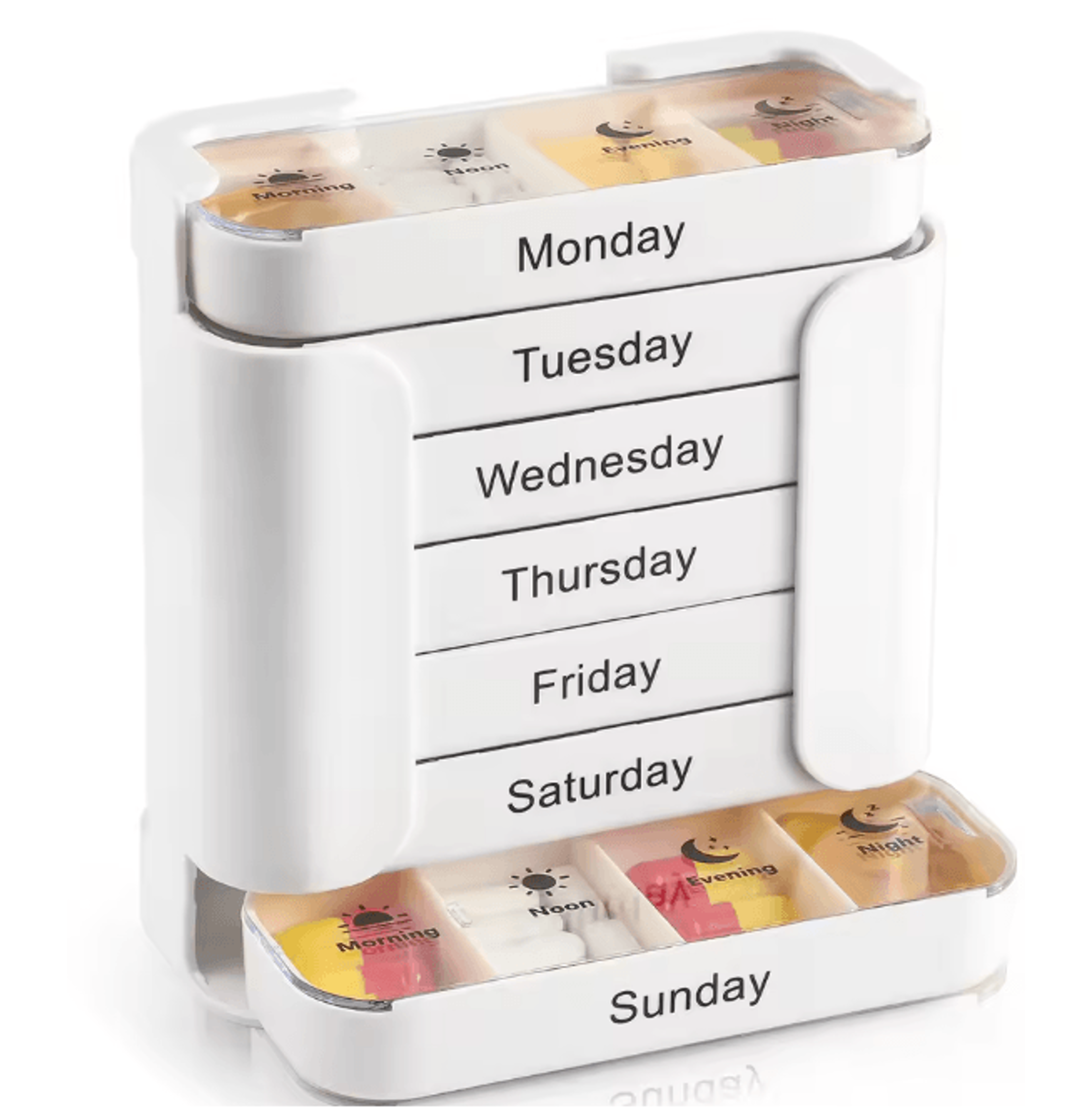7 Day Weekly Pill Organizer 28 Compartment Portable Medicine Box