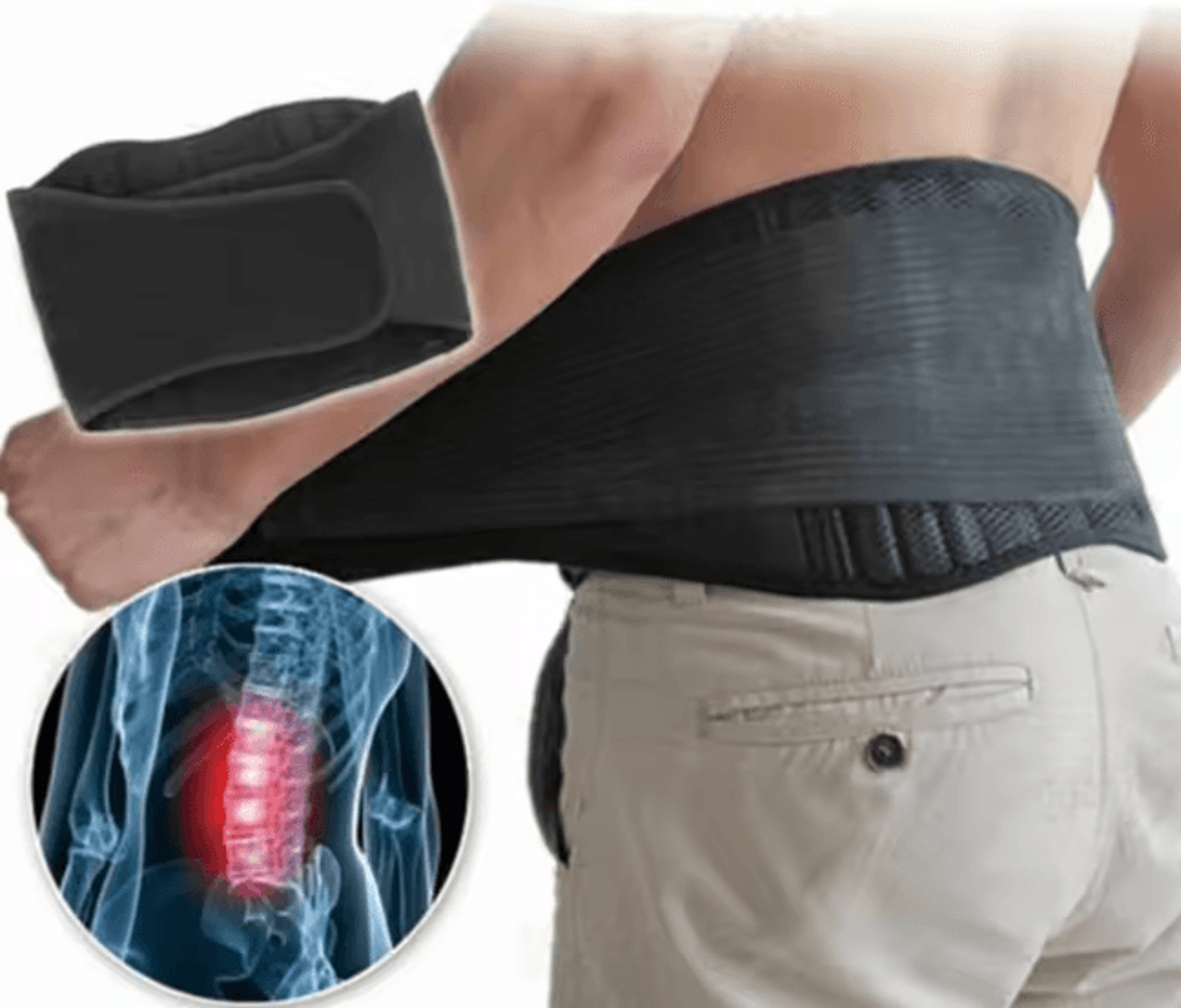 adjustable self heating lumbar support belt for back pain relief