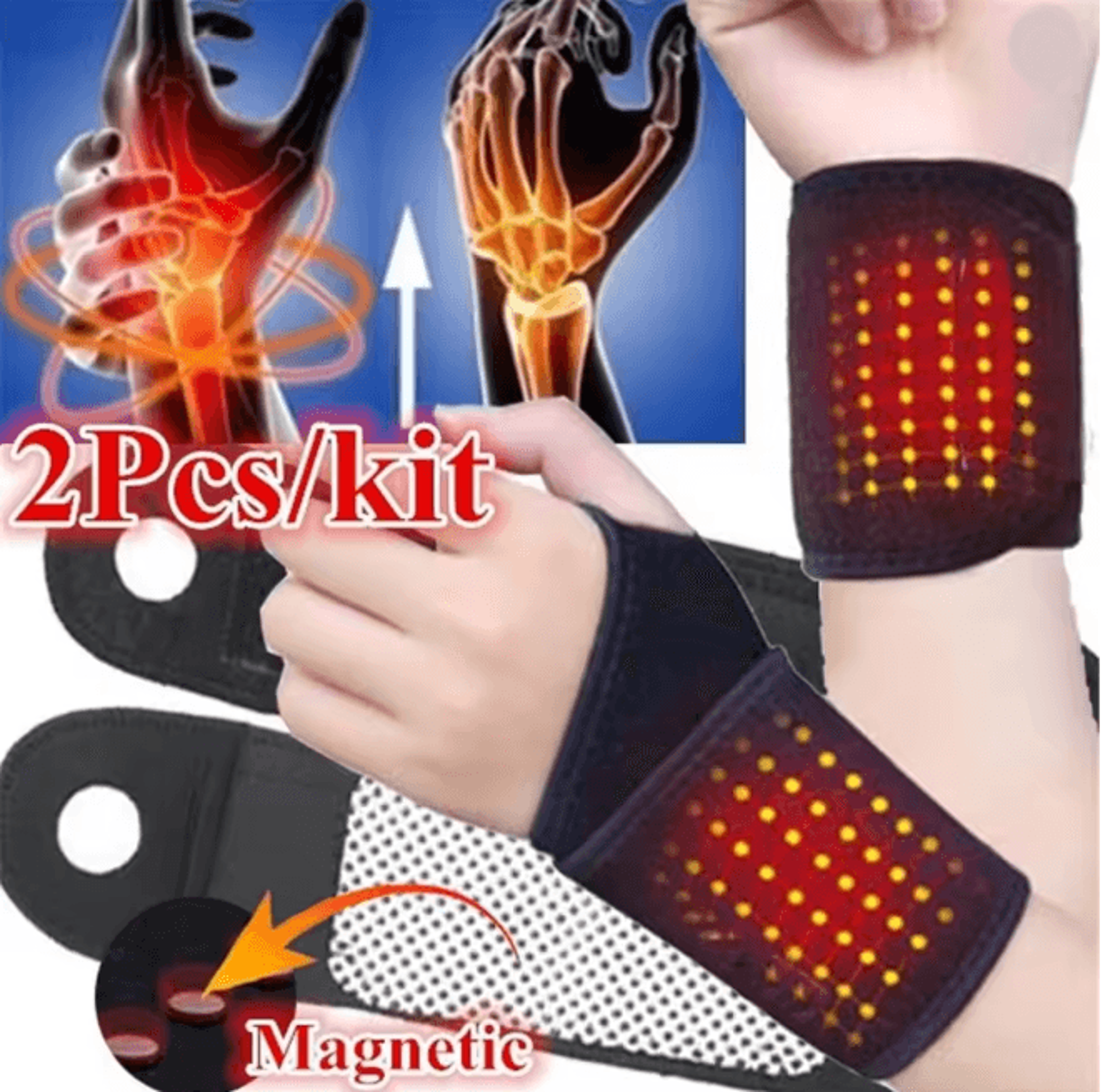 ThermaRelief Self Heating Wrist Brace with Magnetic Therapy Support