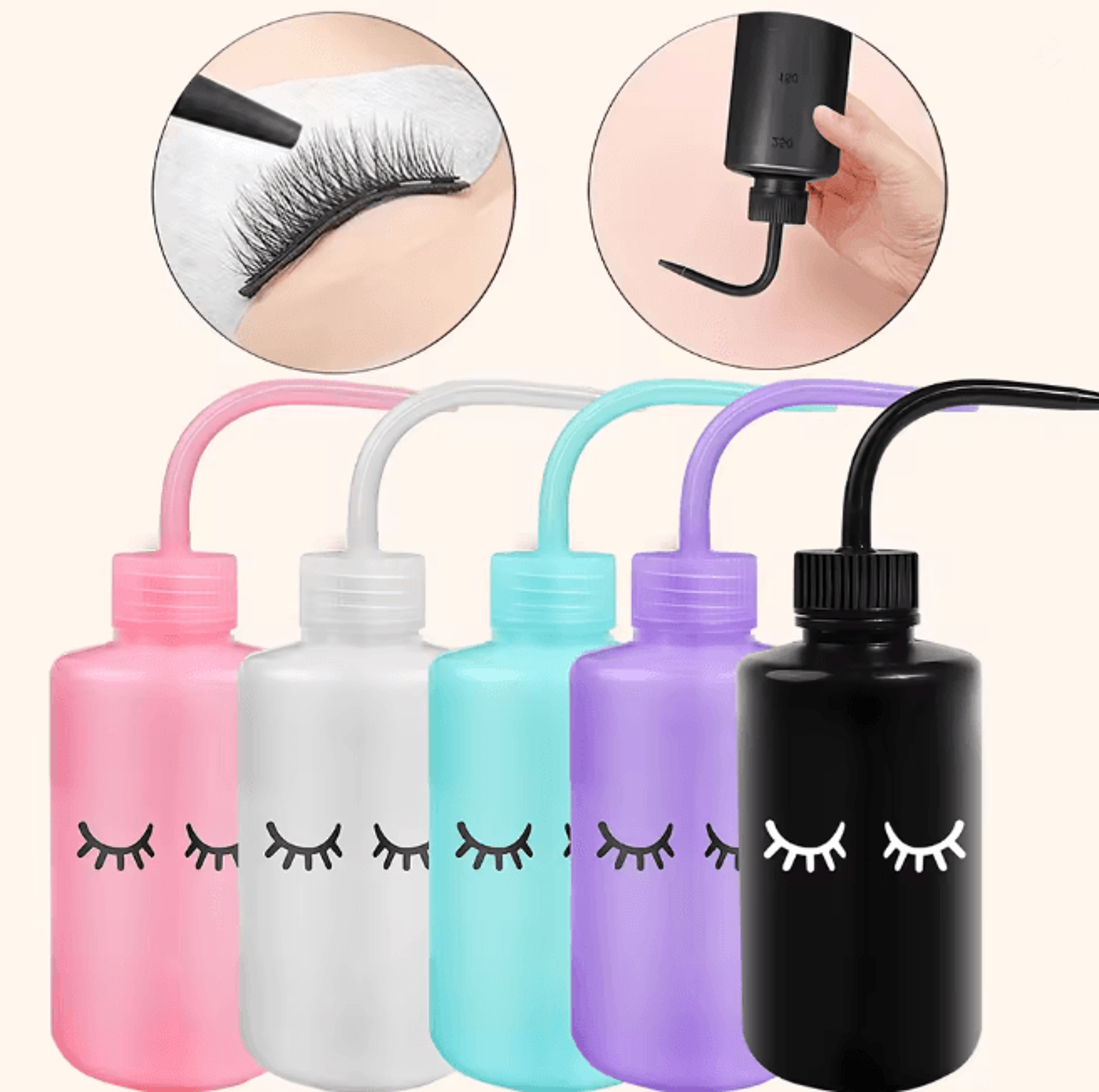 Eyelash Cleaning Squeeze Bottle with Angled Nozzle