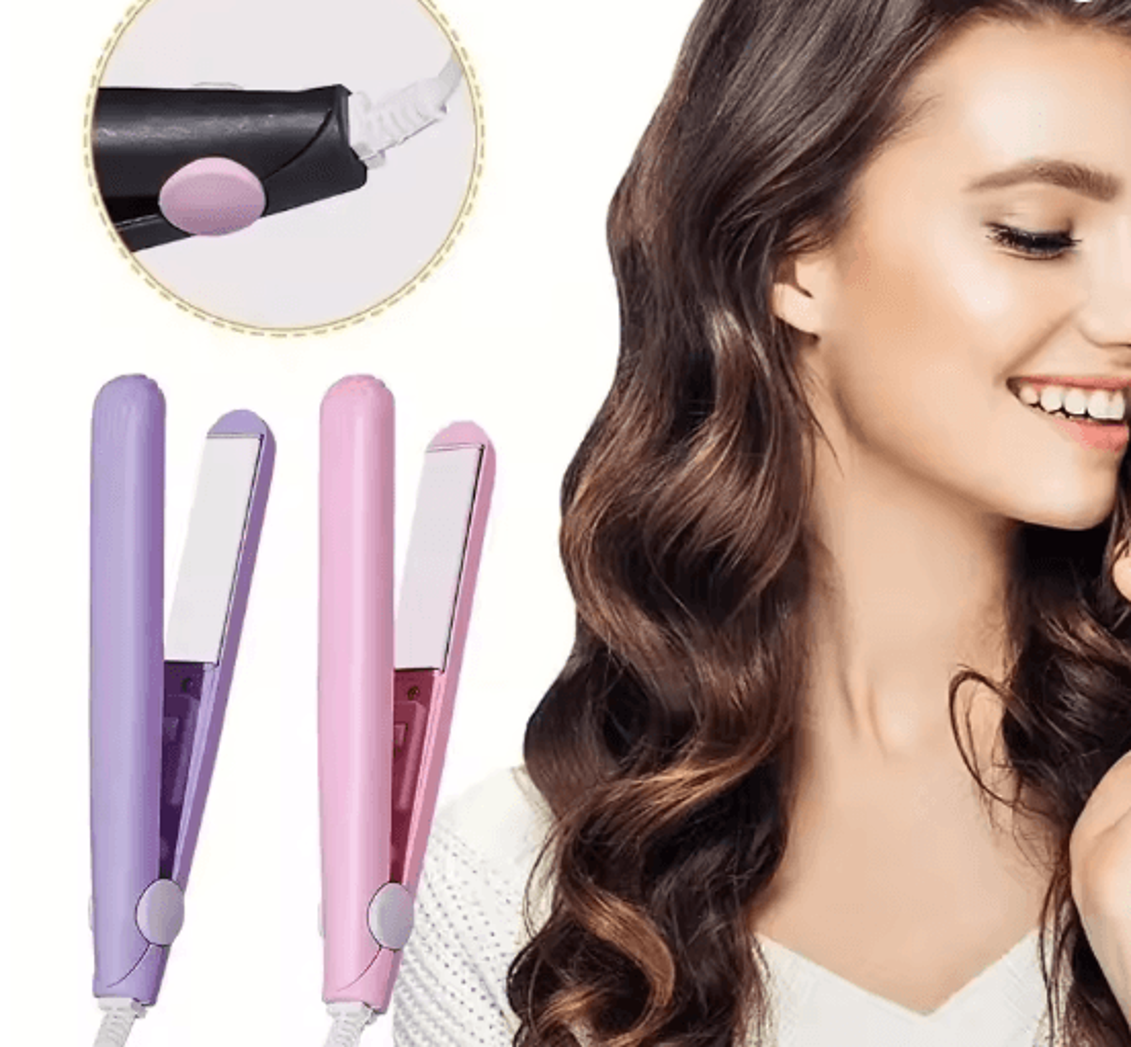 Mini Fast Heating Hair Straightener Dual Use Styling Tool for Bangs