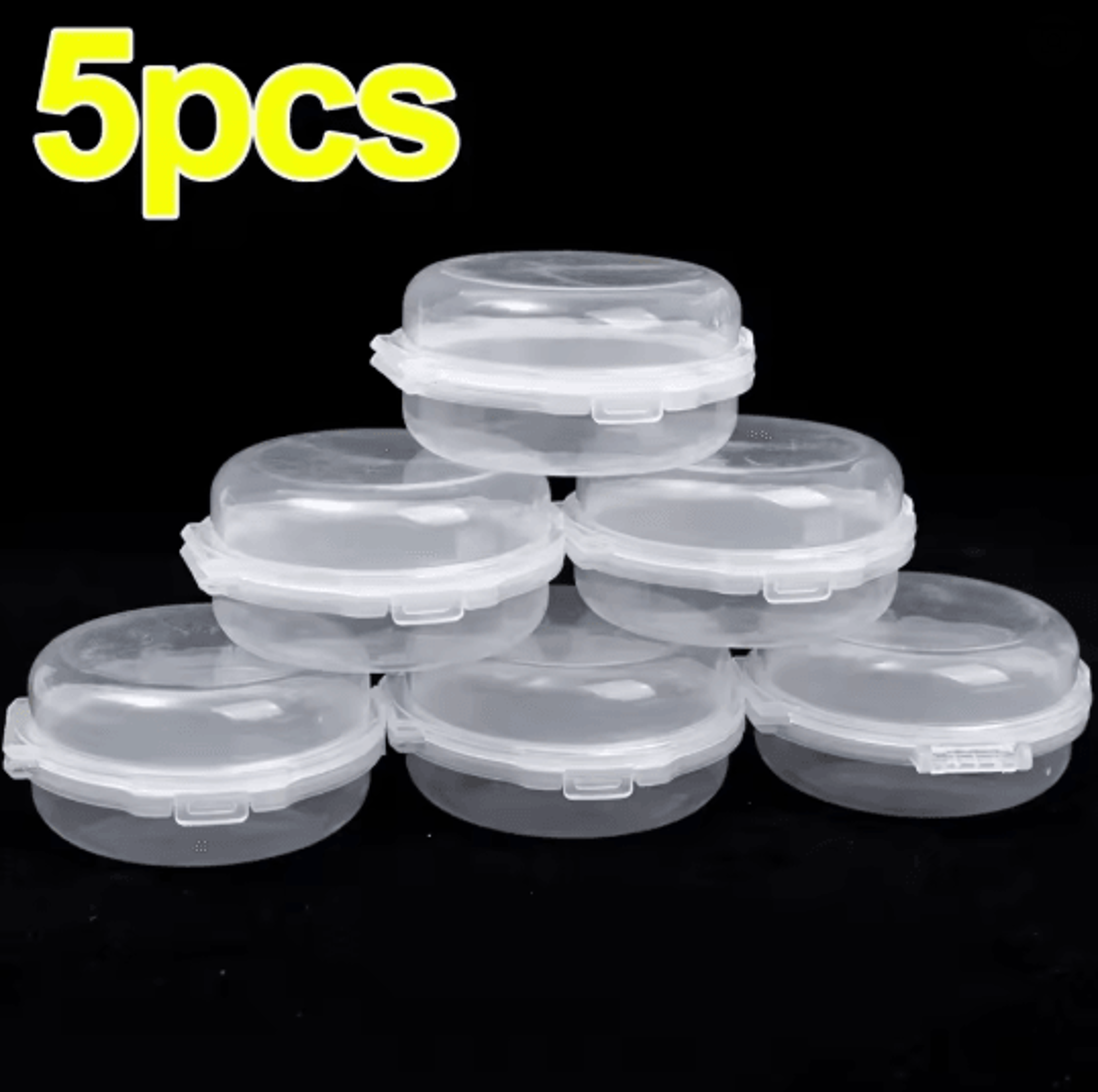 5pcs double layer makeup puff storage box dust proof compact case