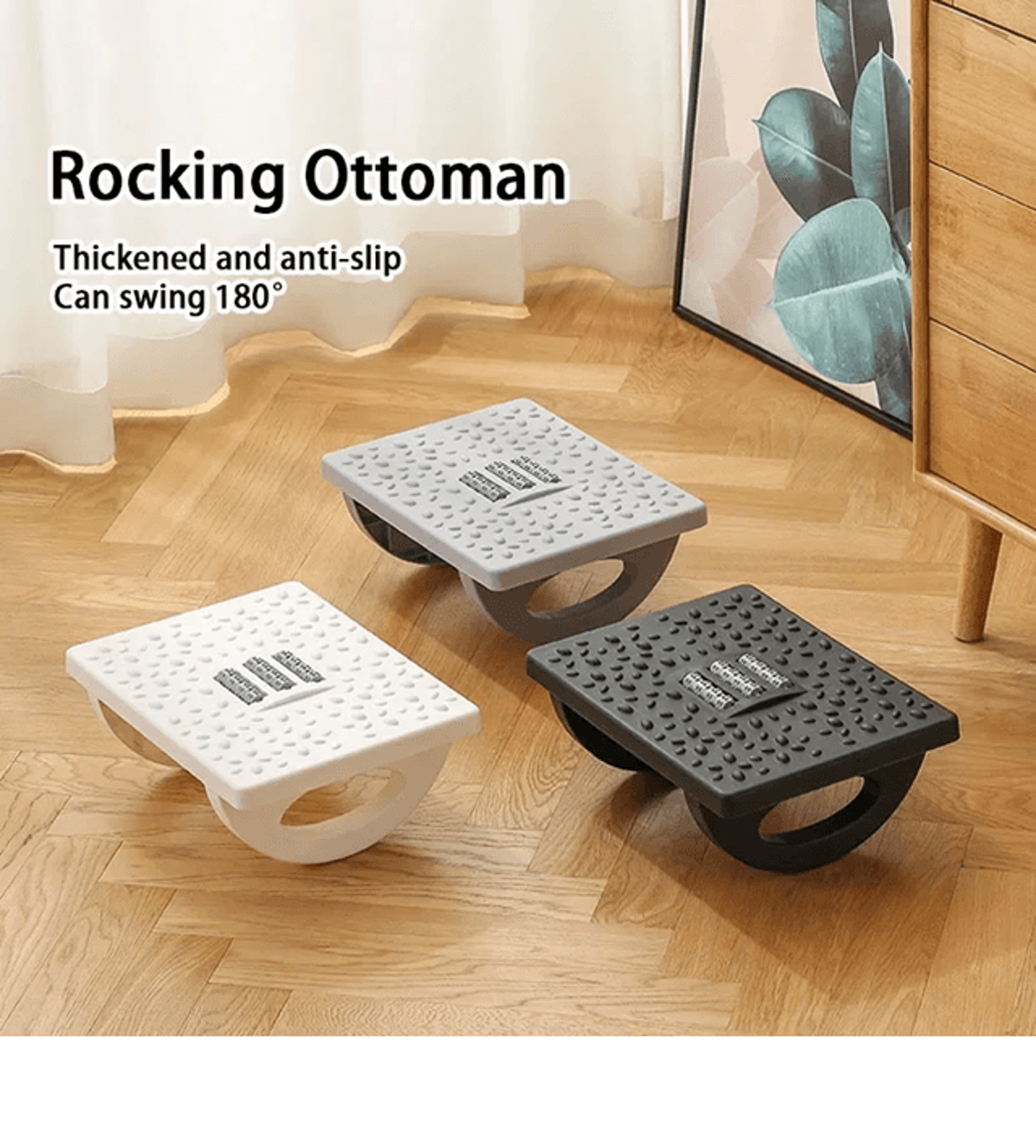 Ergonomic Under Desk Foot Rest With Massage Rollers Portable Foot Stool