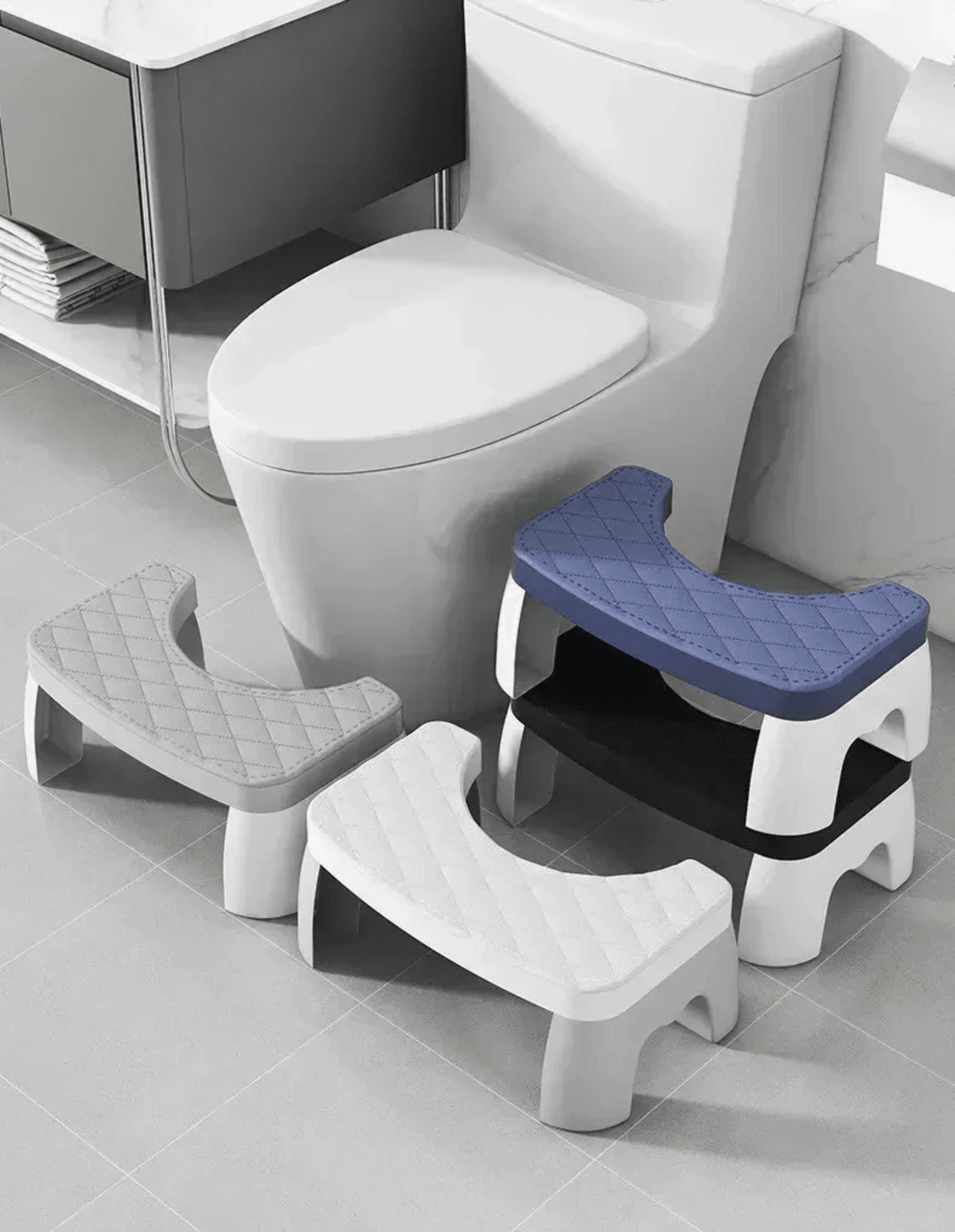 Waterproof Toilet Foot Stool Ergonomic Squat Stool for Bathroom Comfort