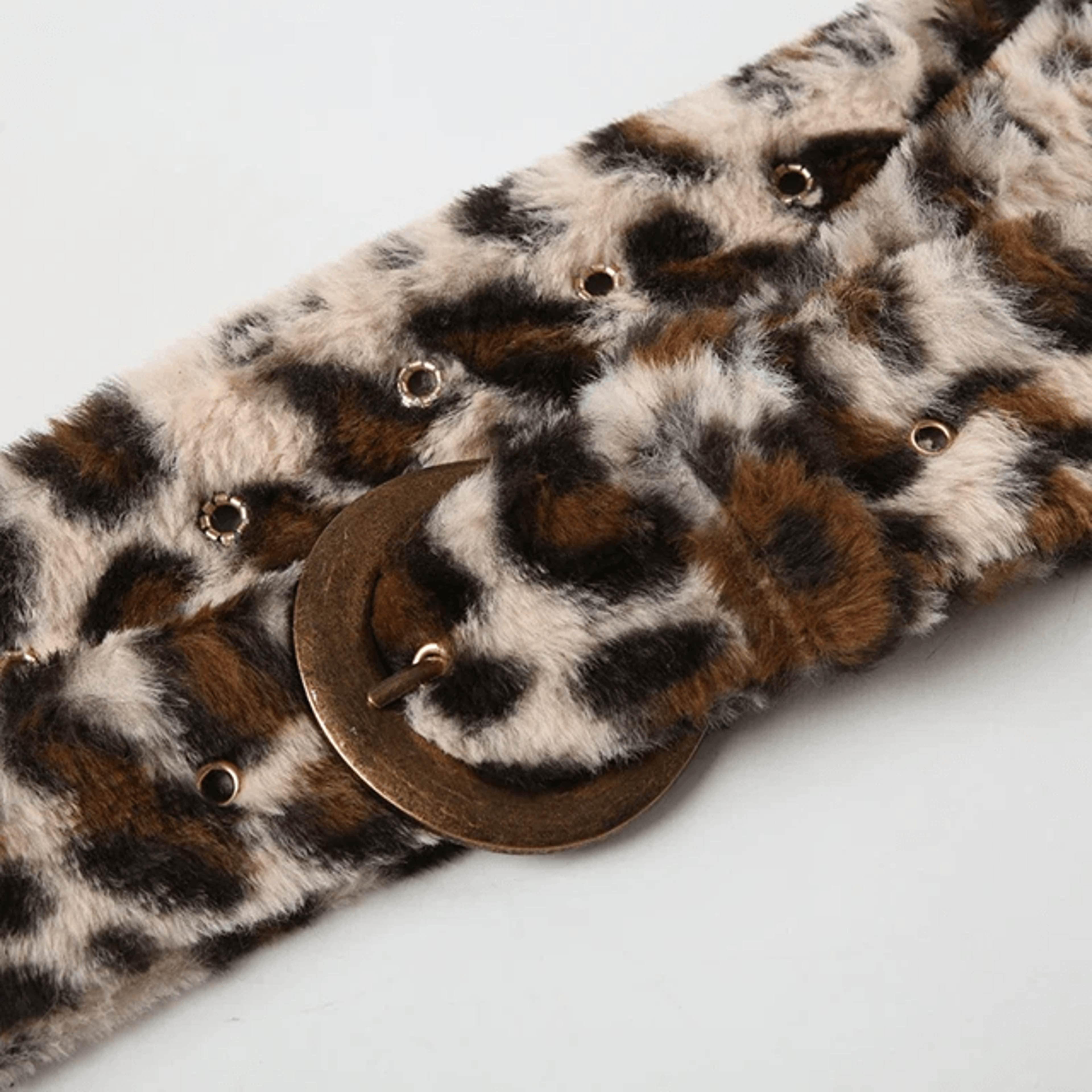 Leopard Print Plush Belt Adjustable Fashion Street Style Accessory