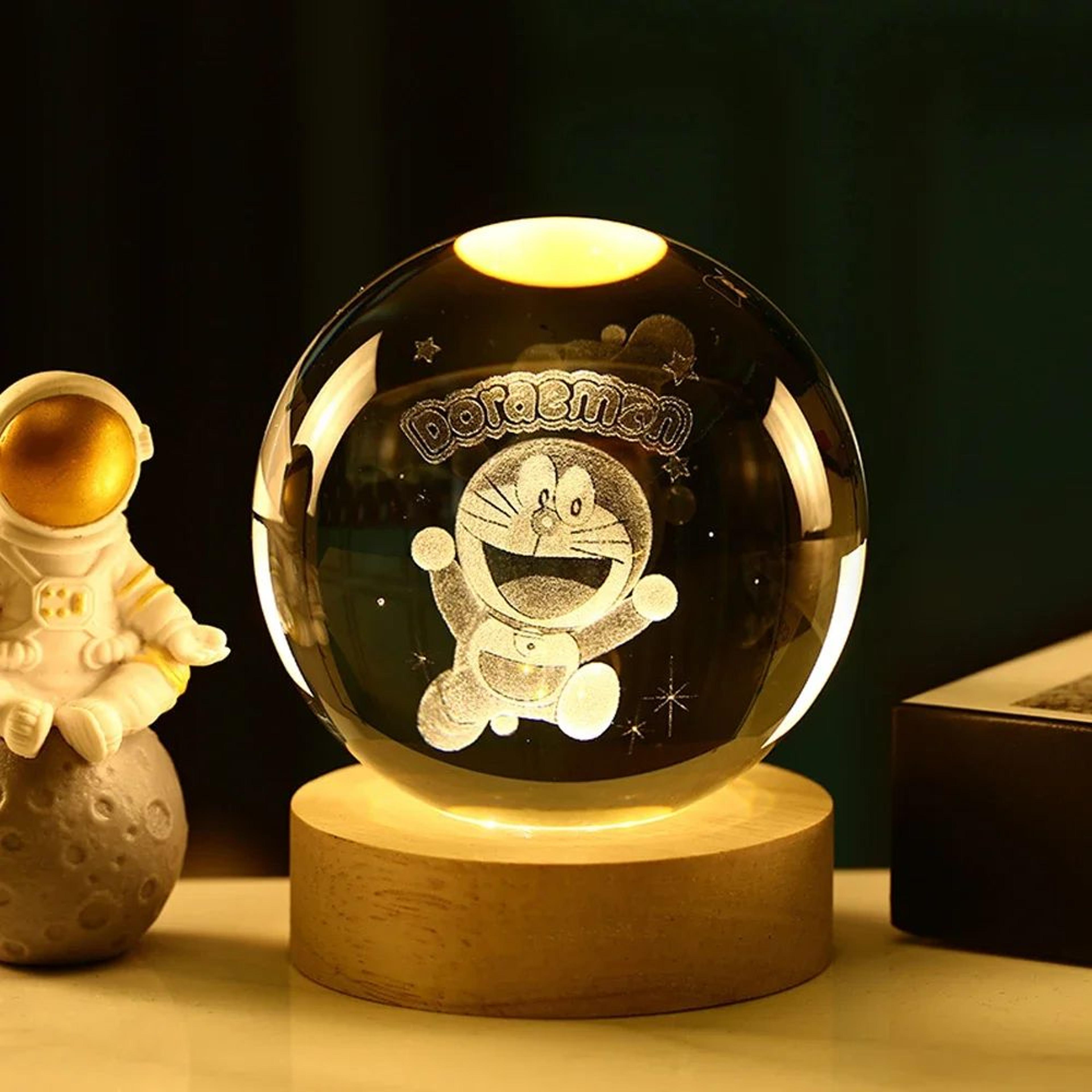 3D Crystal Ball Night Light, Stitch, Pokemon, Doraemon & Hello Kitty for Room or Desk