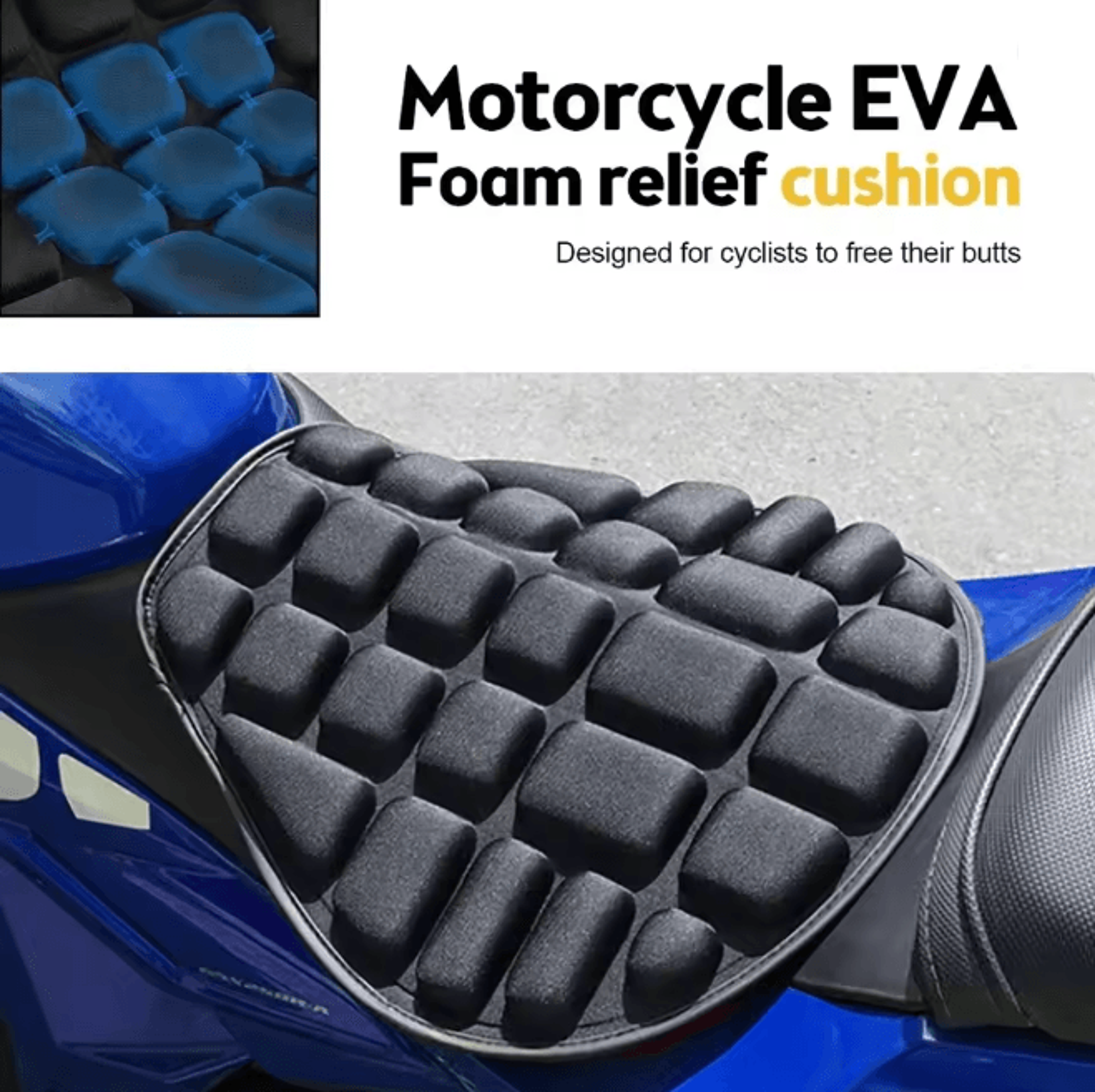 AirRide Universal Motorcycle Seat Cushion Breathable Comfort Pad