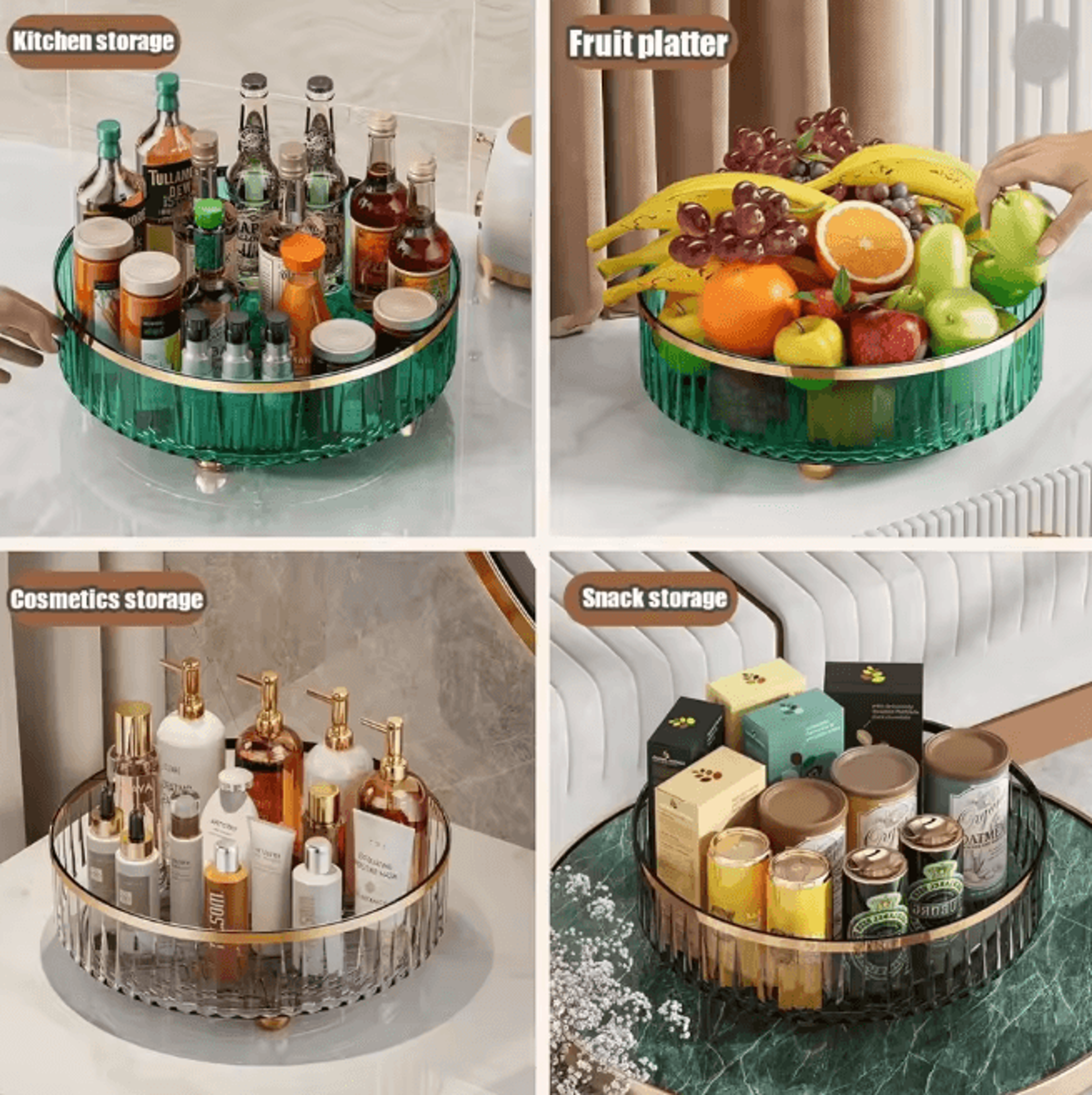 spinclear rotating pantry organizer round clear storage container
