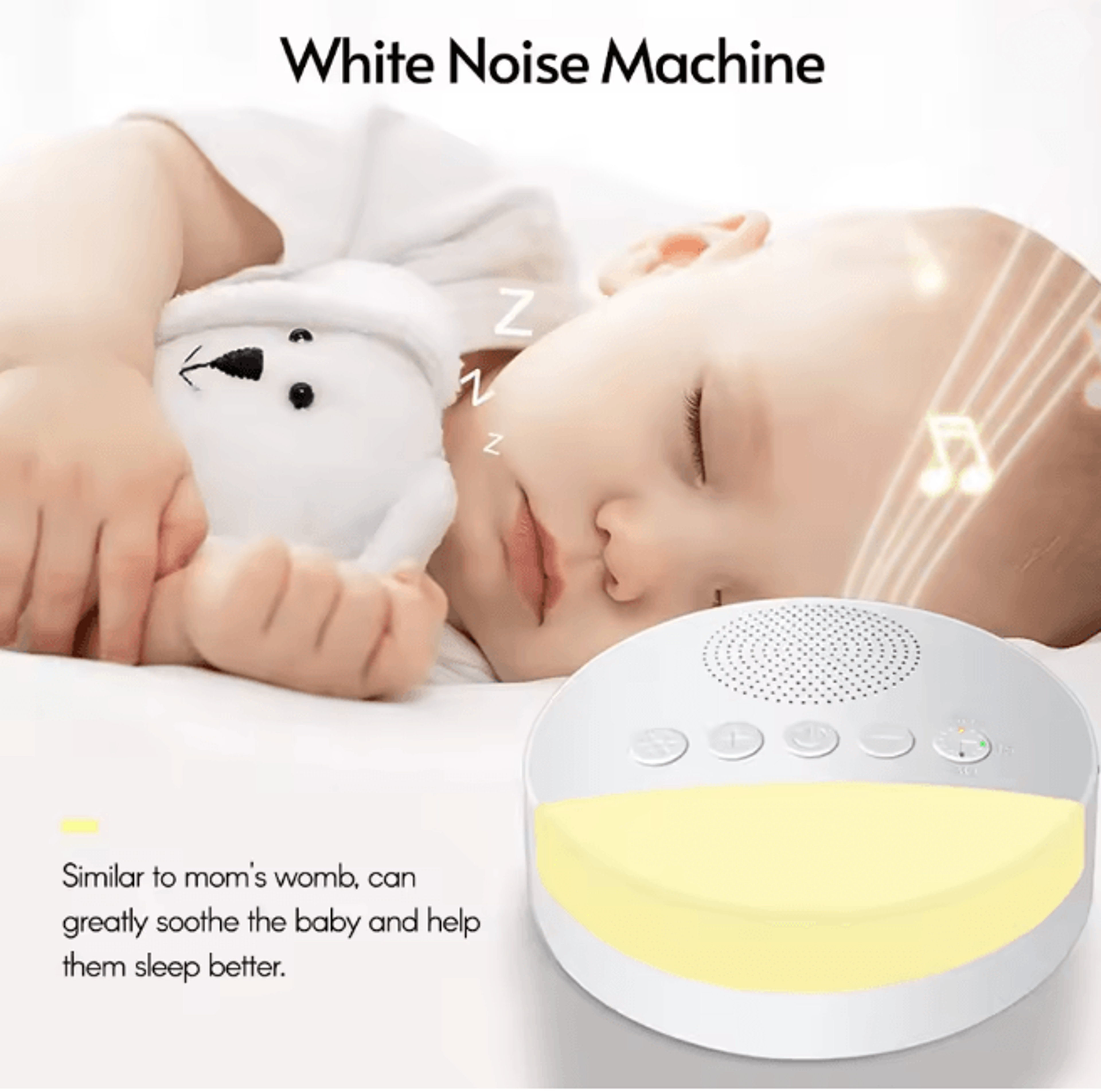calmnest baby white noise sleep machine with night light