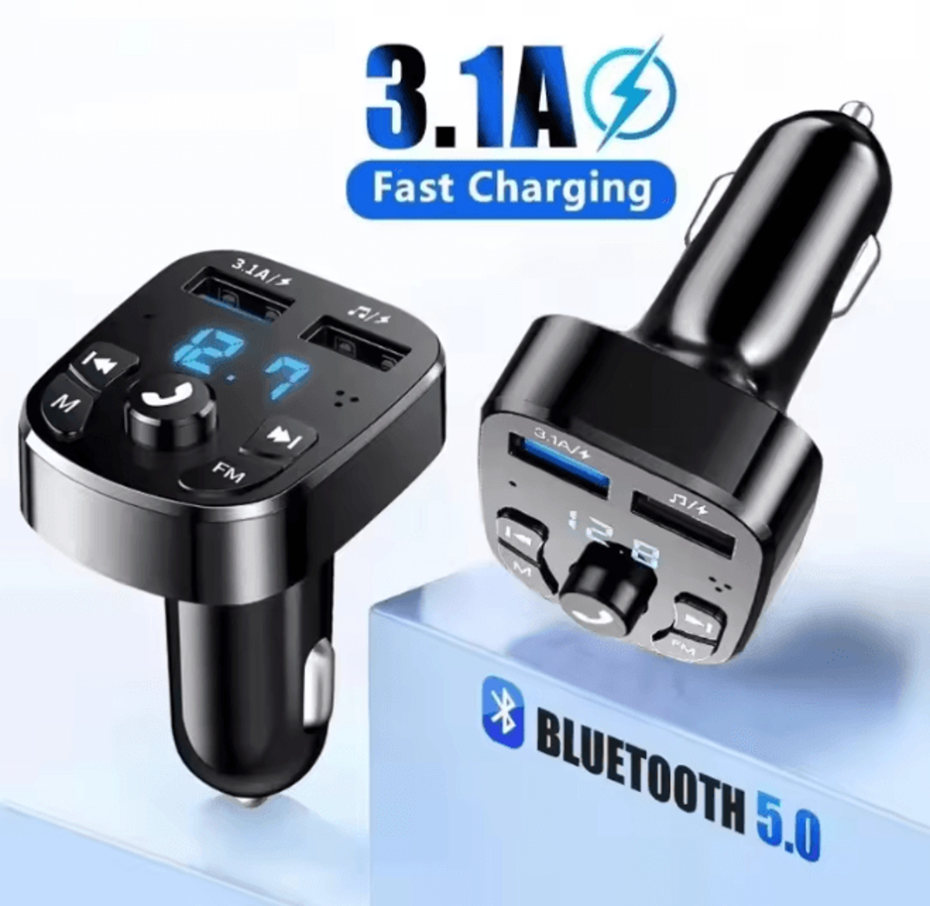 drivetune bluetooth car mp3 player with dual usb fast charger