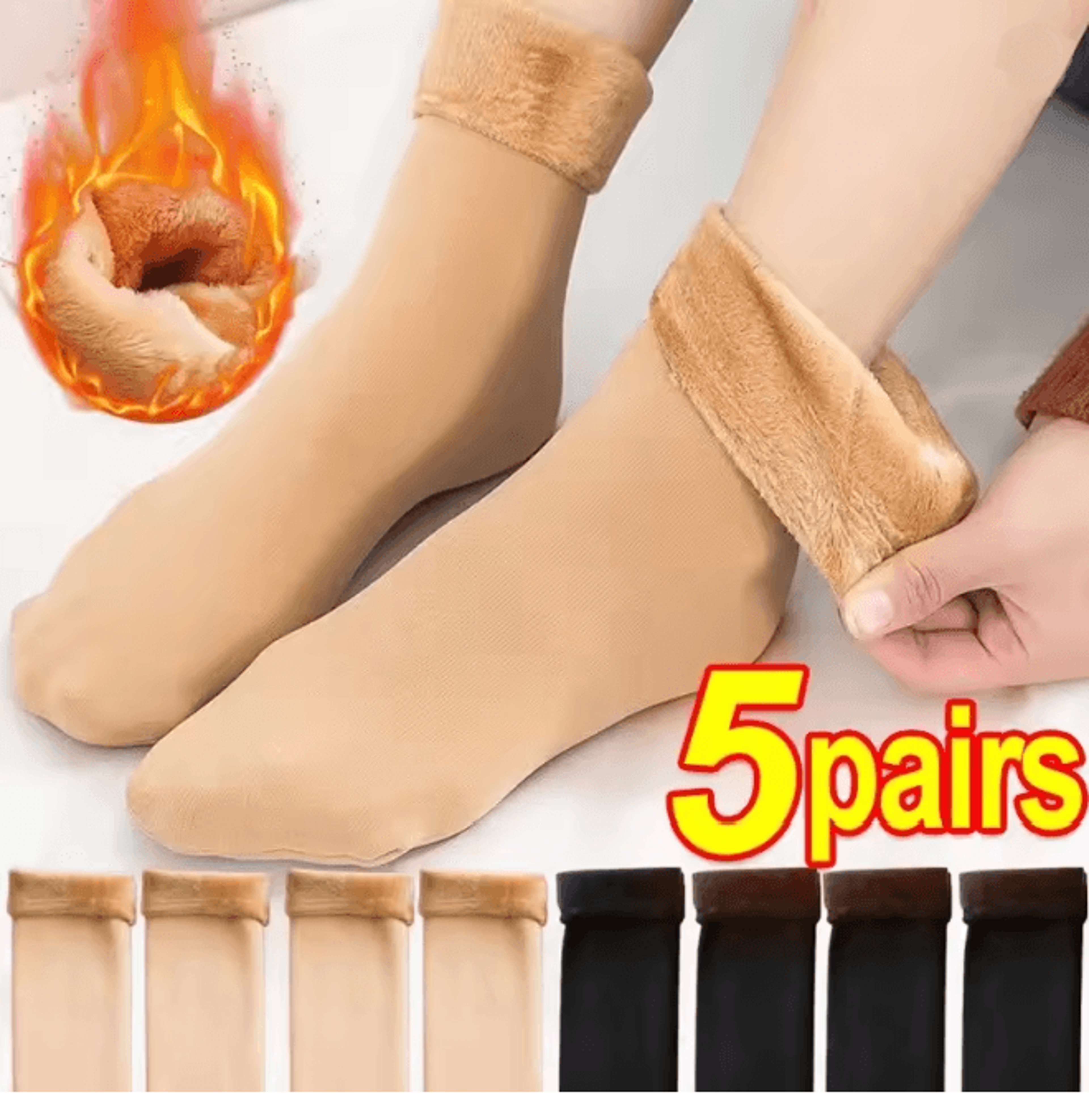 velvetwarm winter thermal plush socks for women