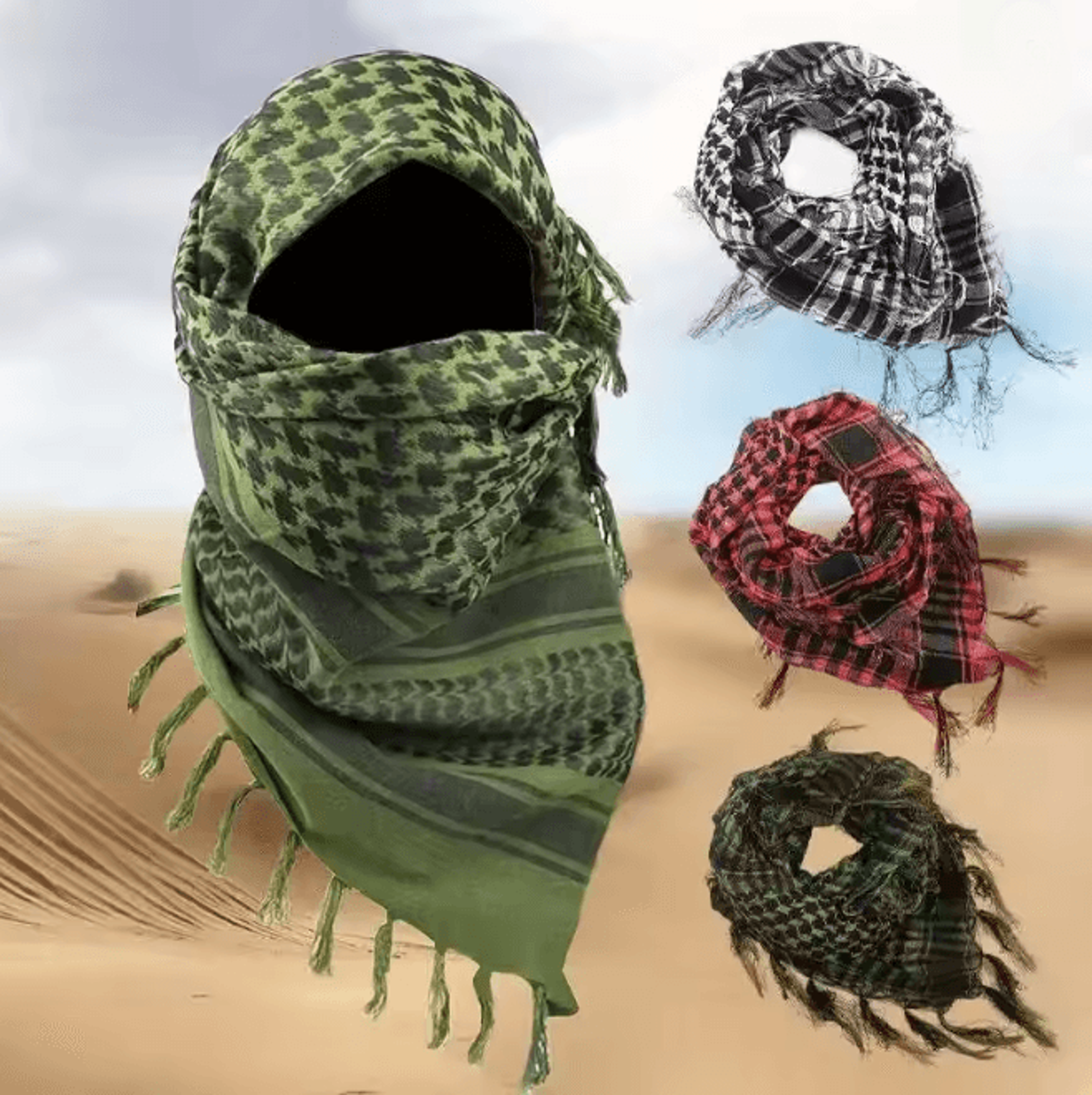 tactical desert shemagh scarf lightweight knitted headscarf