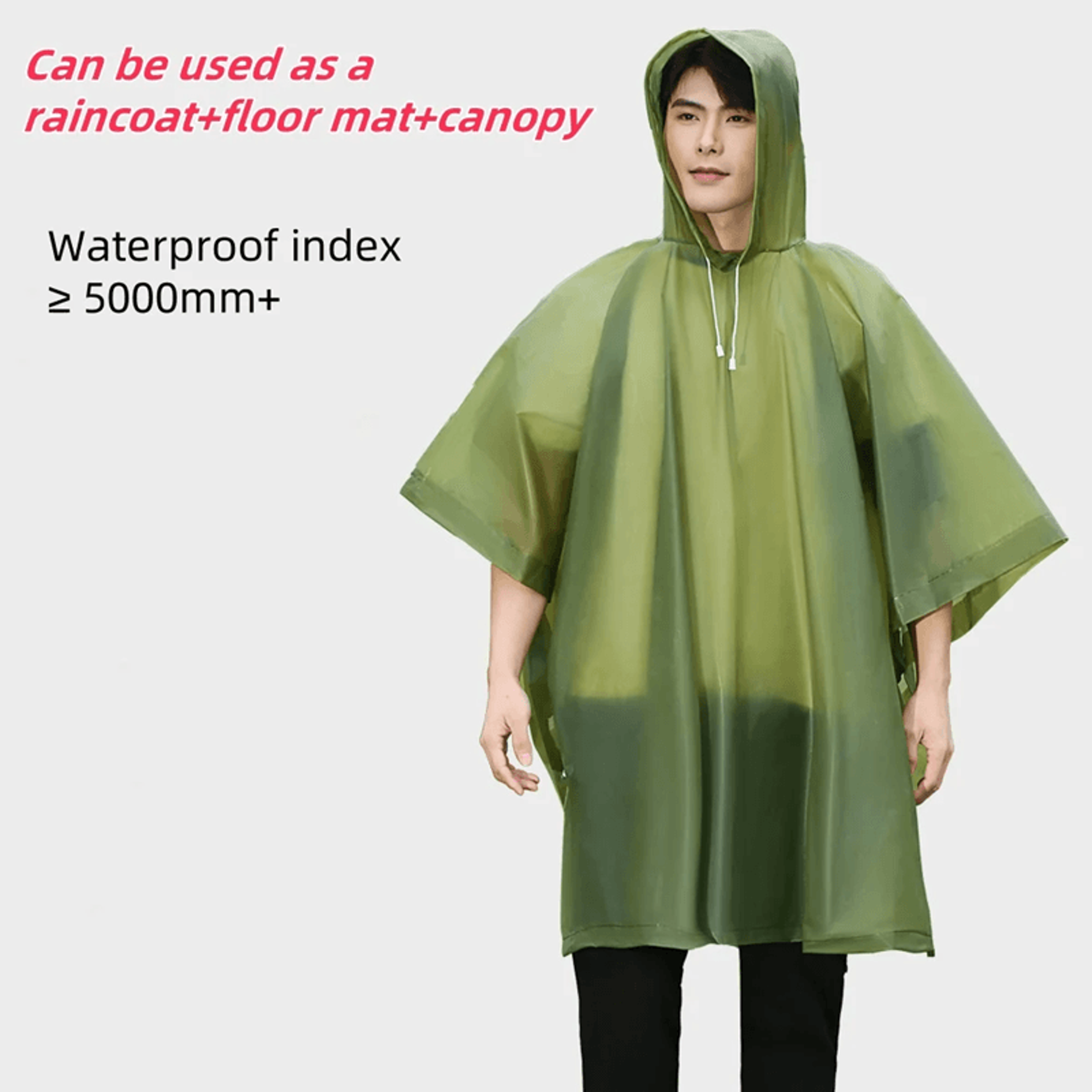 disposable outdoor rain poncho thick cloak style raincoat for camping hiking and fishing