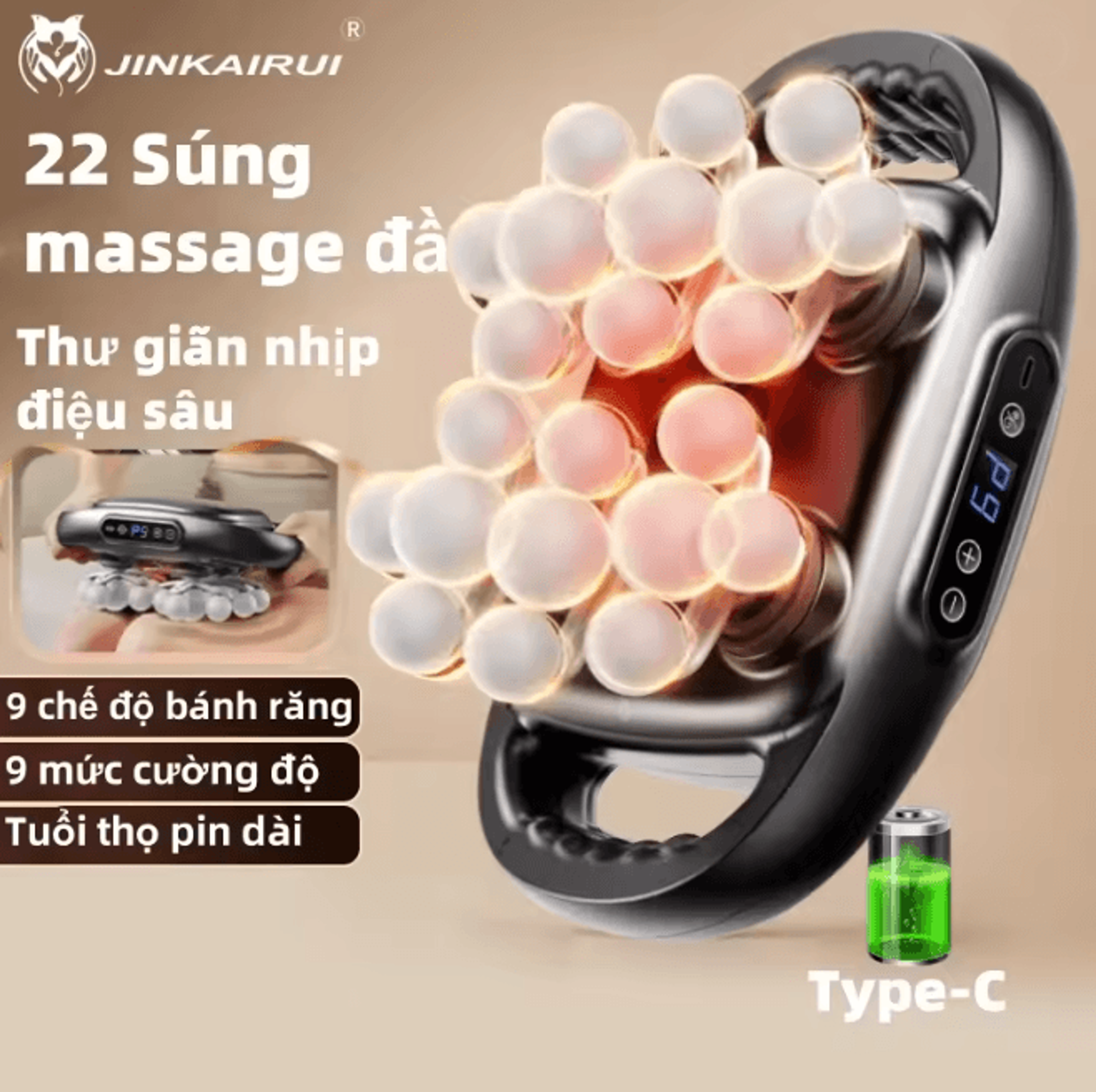 professional deep tissue massage gun with 24 heads high power muscle relief