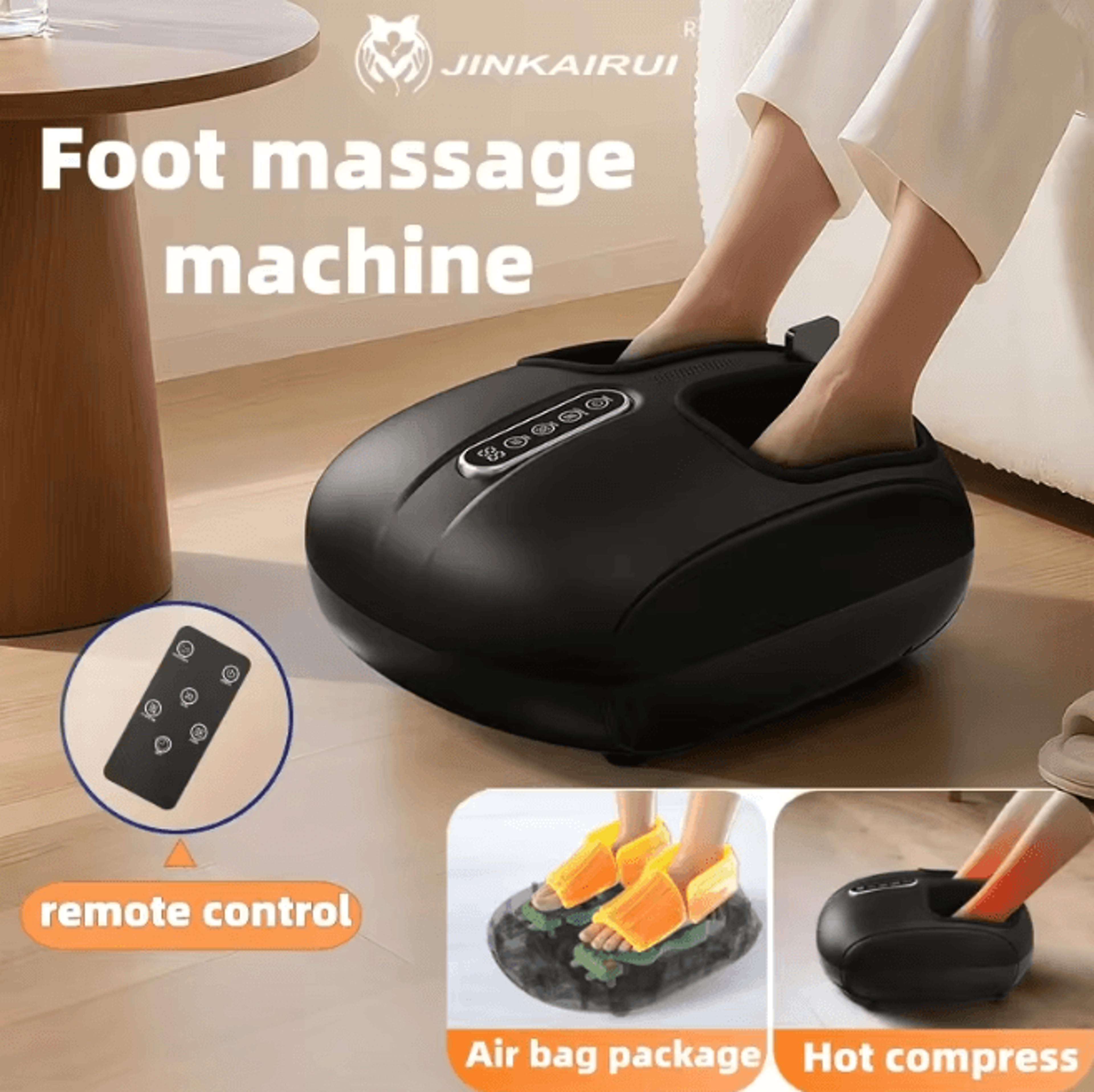 automatic foot massager with air compression and deep roller kneading