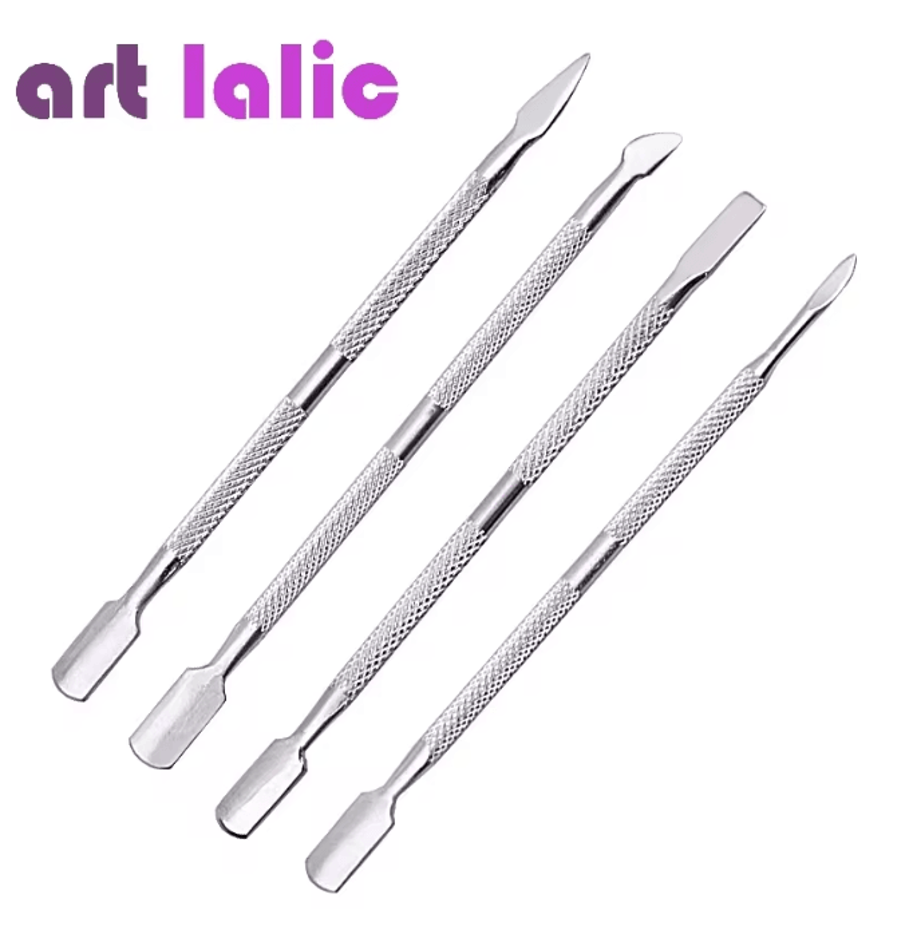 Stainless Steel Cuticle Remover and Pusher Set Double Sided 4 Piece