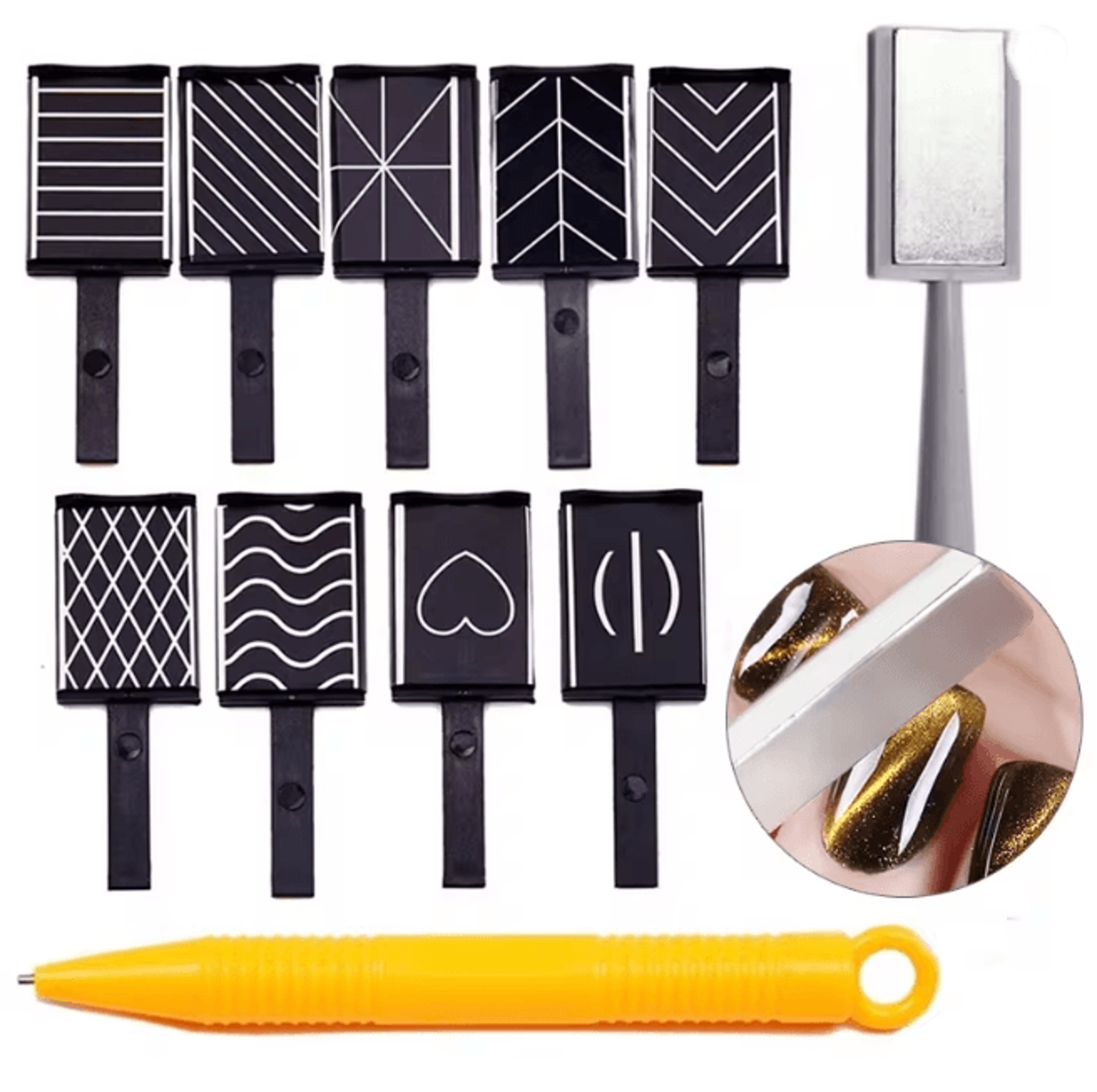 cat eye nail magnet tool set 11 piece for gel polish designs