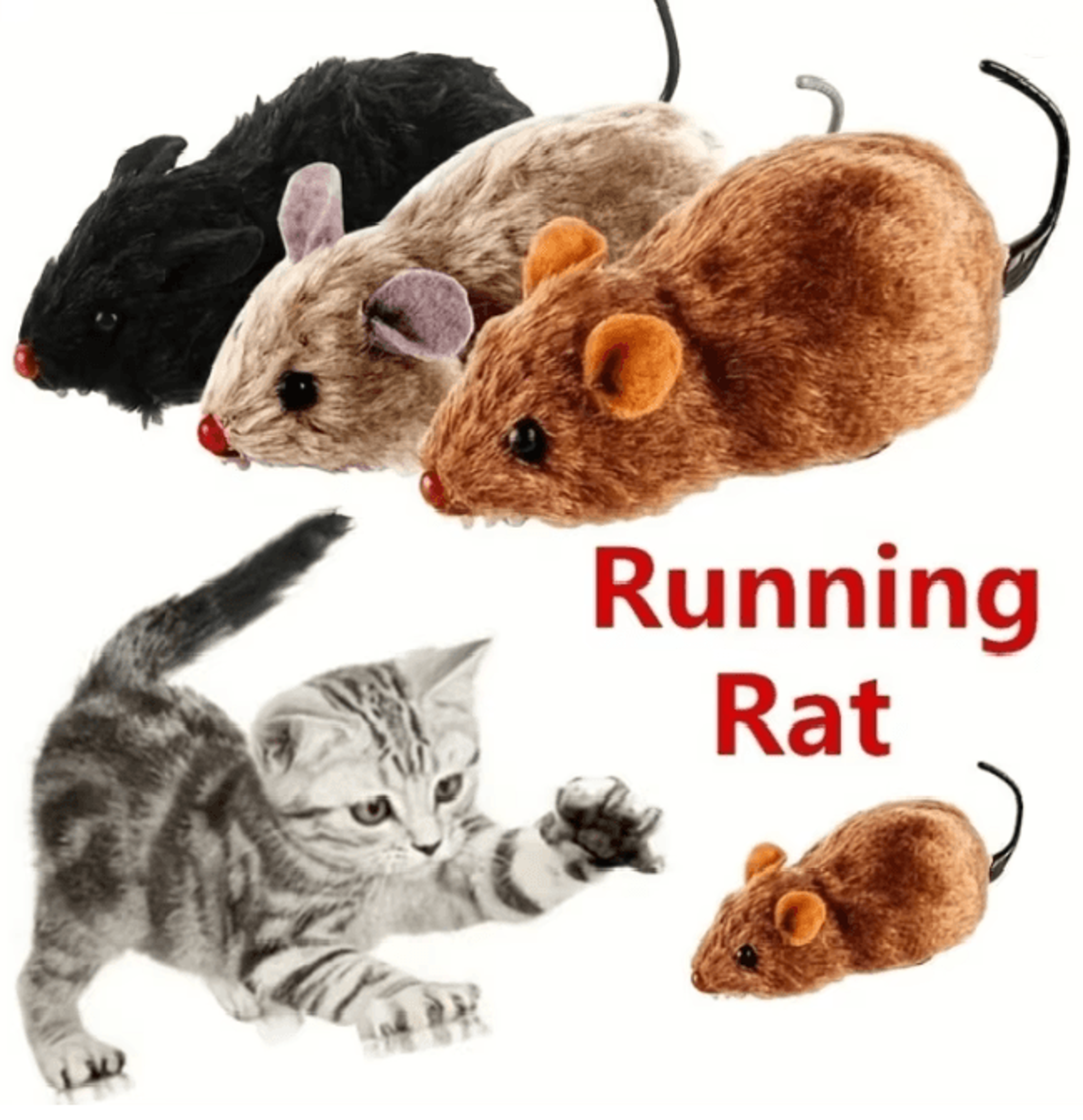 Plush Mouse Cat Toy Lifelike Running Pet Play Toy