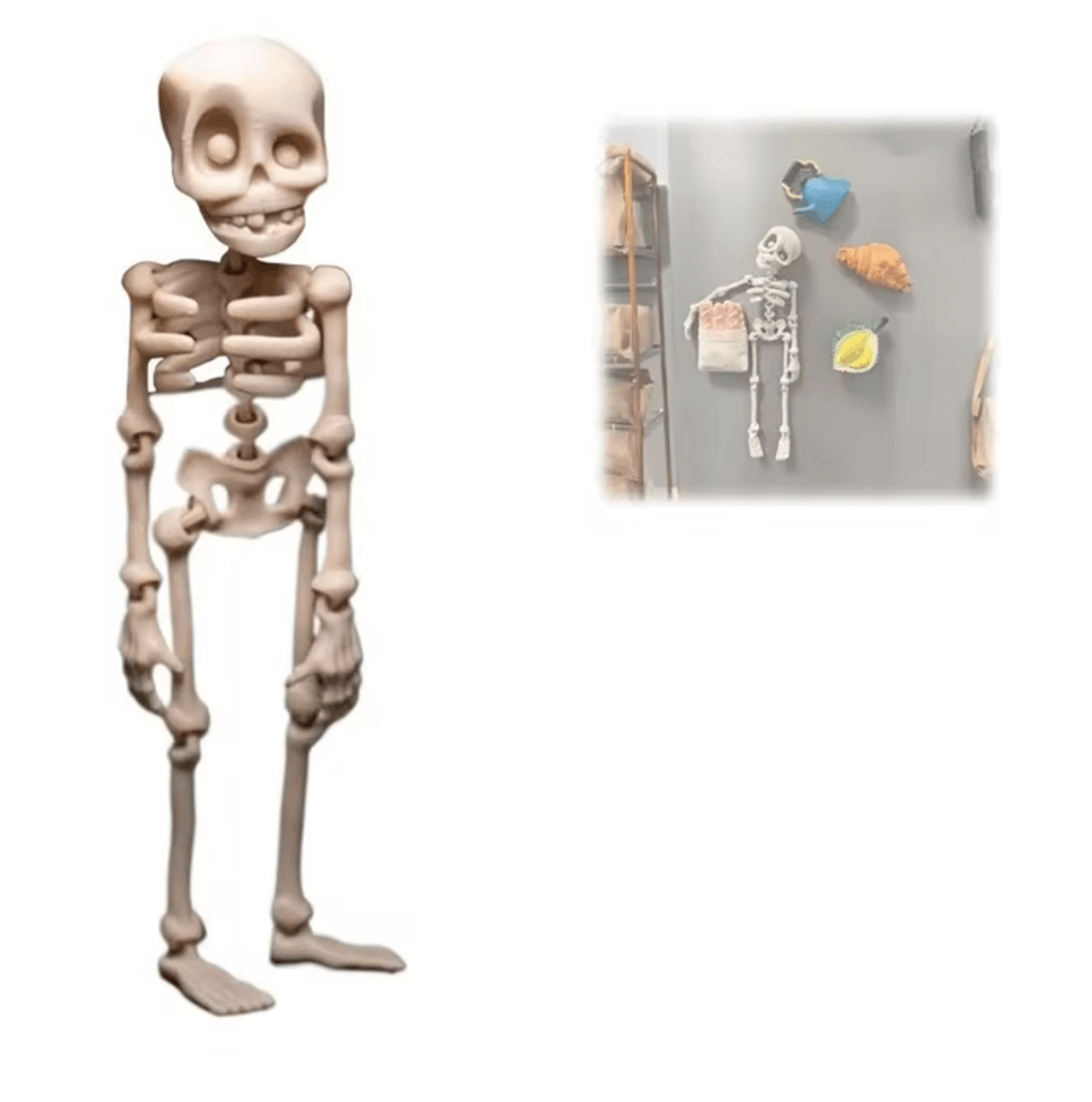Magnetic Poseable Skull Fridge Magnet Funny Kitchen Decor