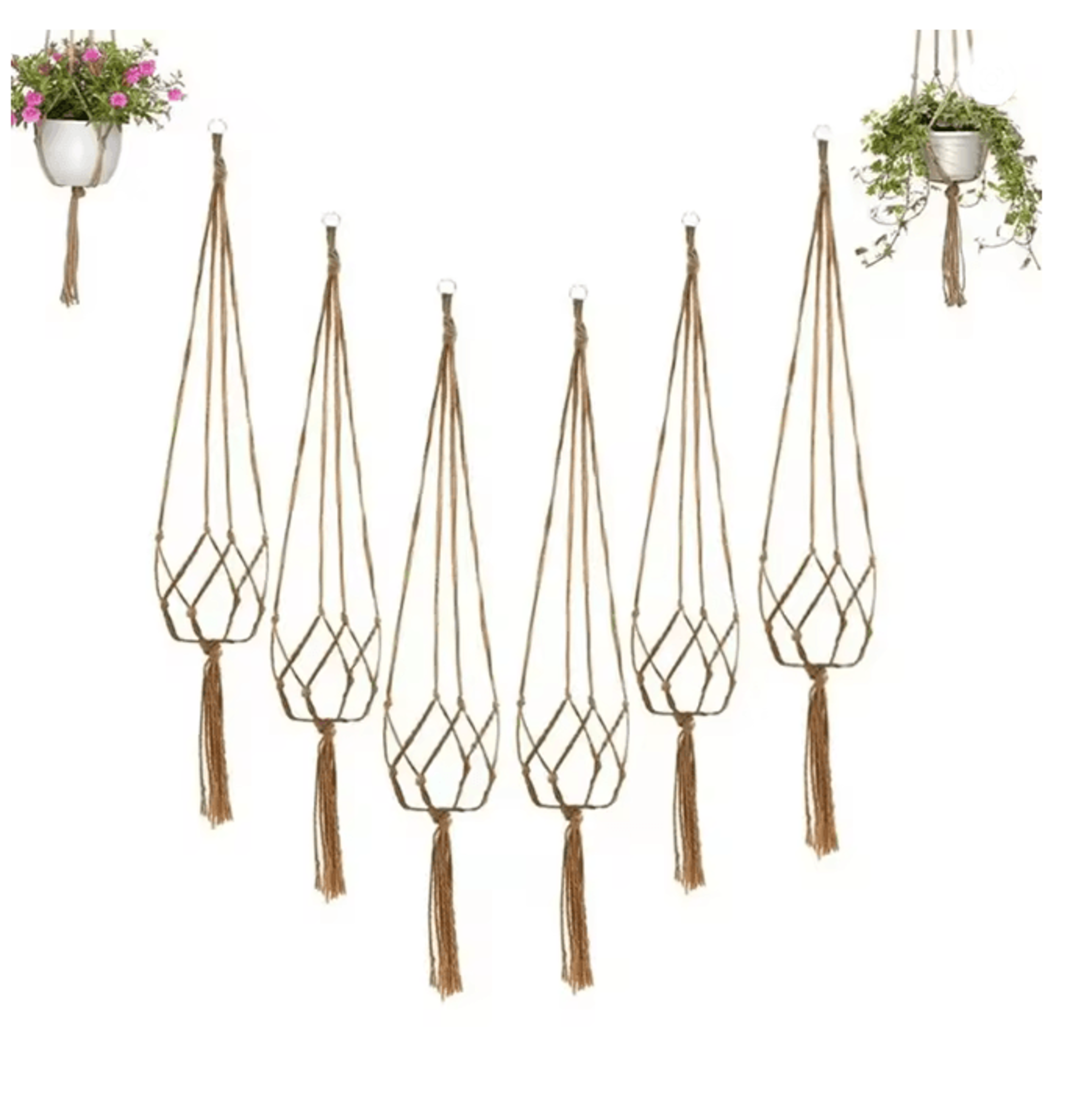 Hand Woven Hanging Plant Holder Cotton Rope Flower Pot Hanger
