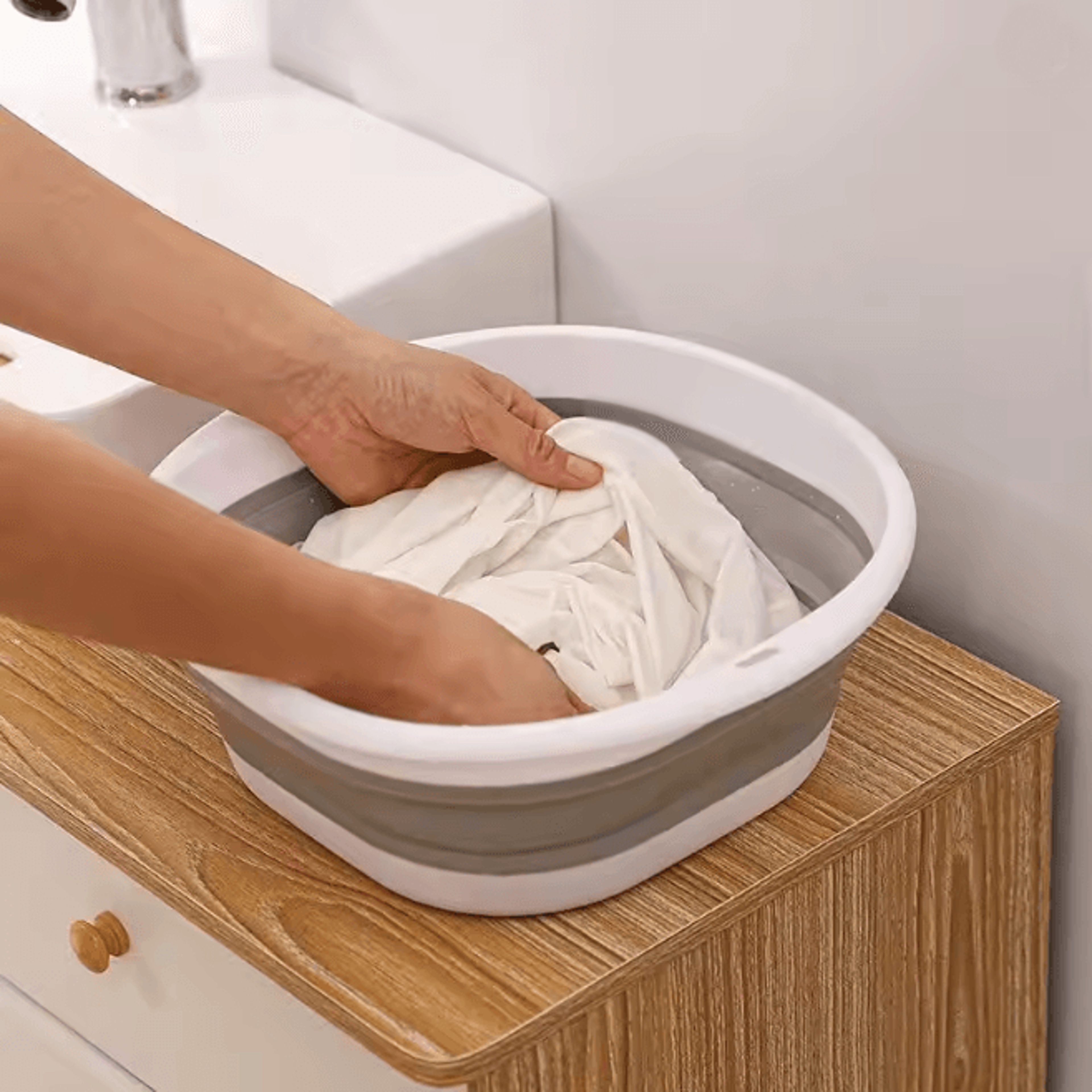 Foldable Portable Wash Basin Large Collapsible Laundry and Kitchen Bowl