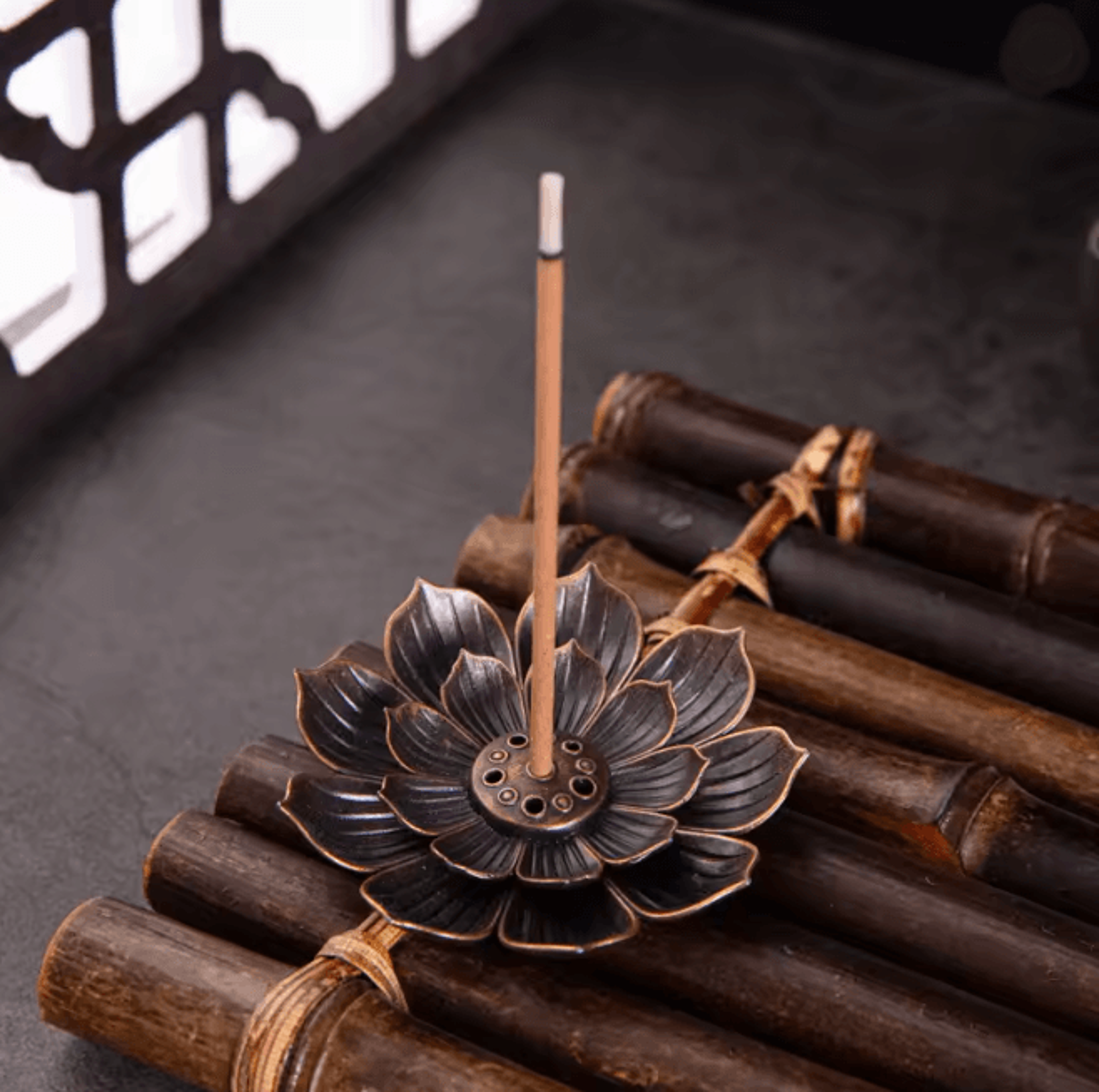 Lotus Alloy Incense Burner Stick Holder Decorative Censer Plate