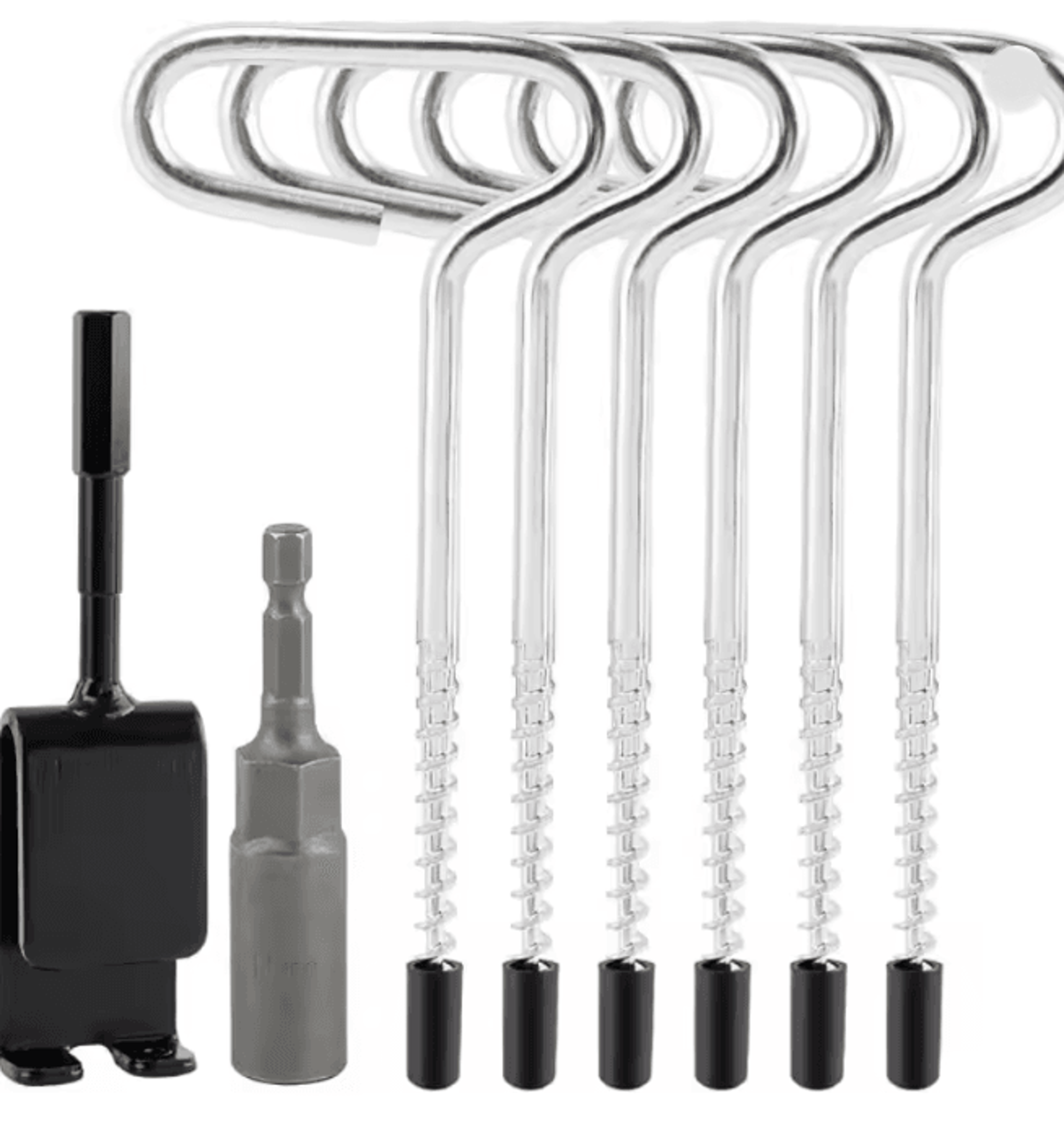 Stainless Steel Ice Fishing Tent Stakes Auger Nails with Drill Adapter