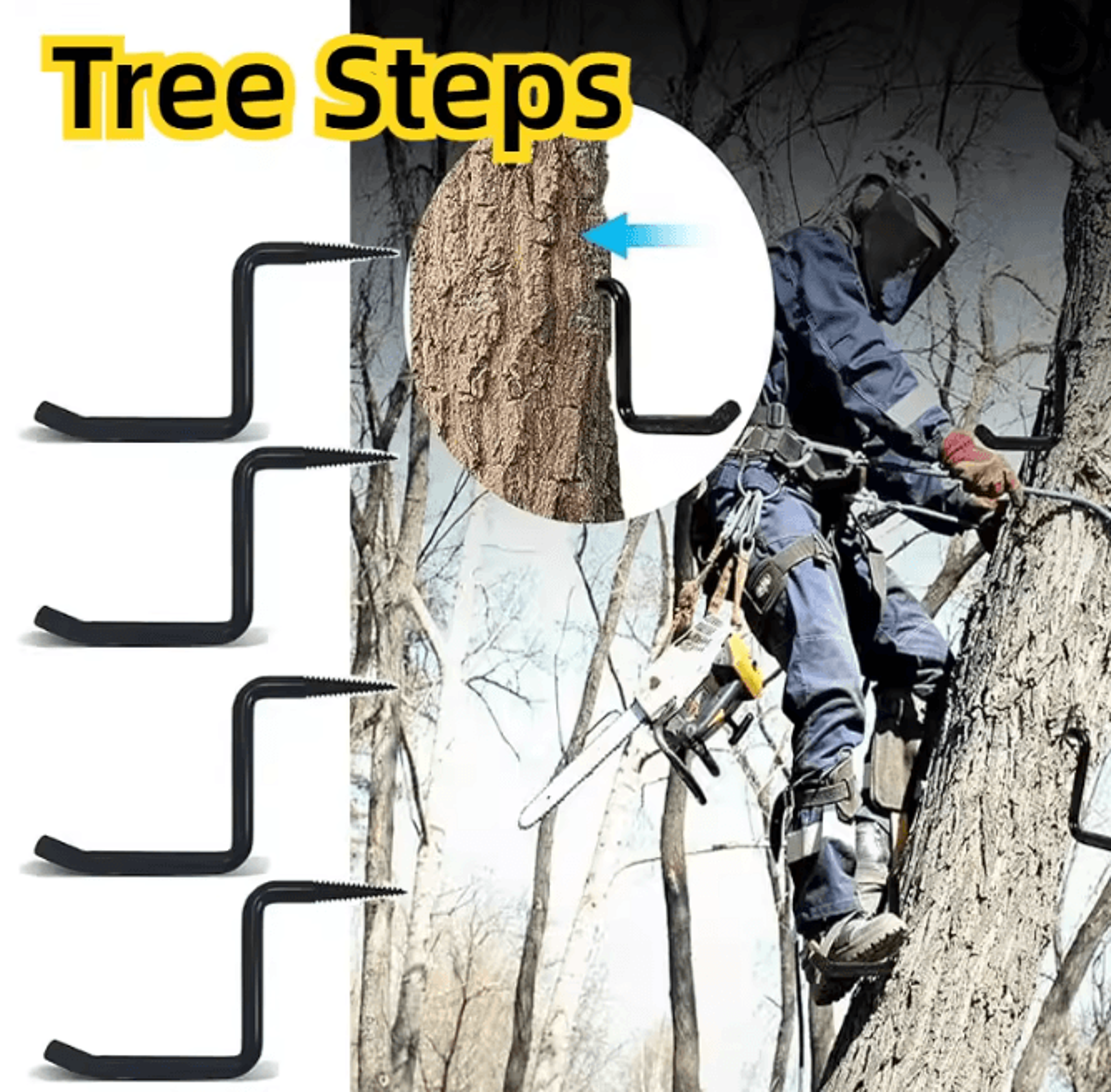 Heavy Duty Screw In Tree Steps for Hunting Tree Stand Climbing
