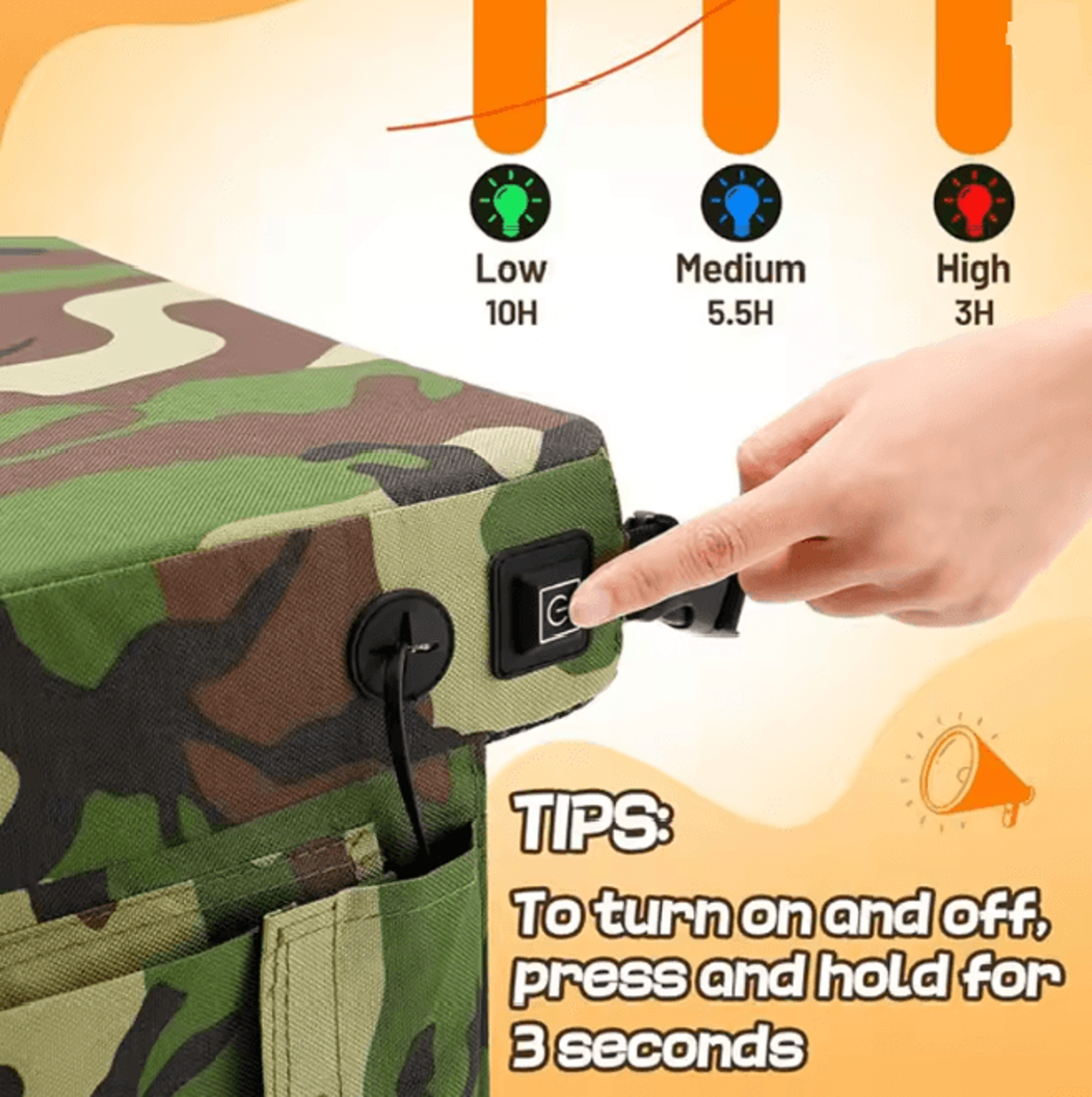 Camouflage Heated Seat Cushion Outdoor Portable Warming Pad