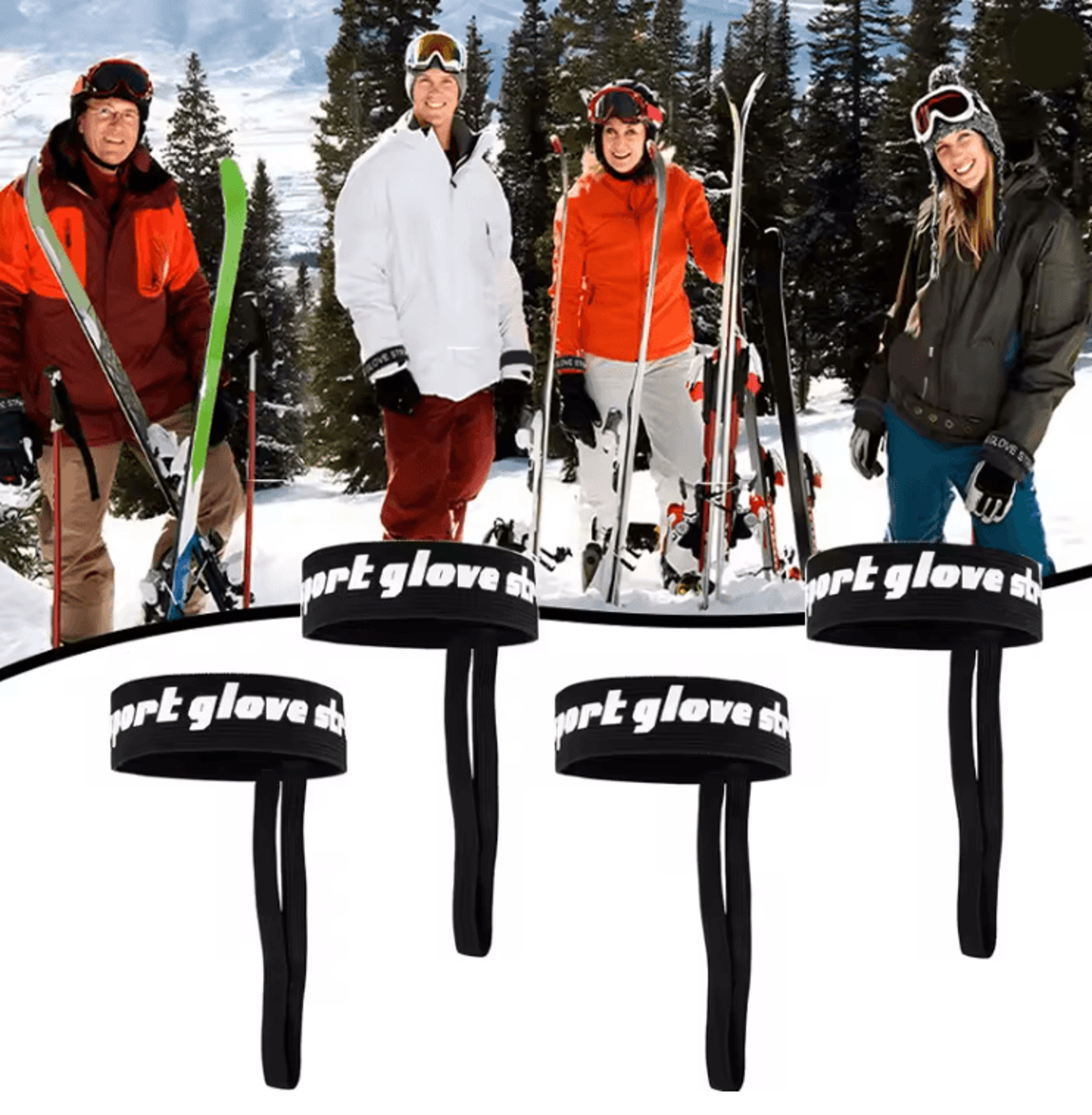 SecureGrip Ski Glove Safety Straps Elastic Wrist Leash for Winter Sports