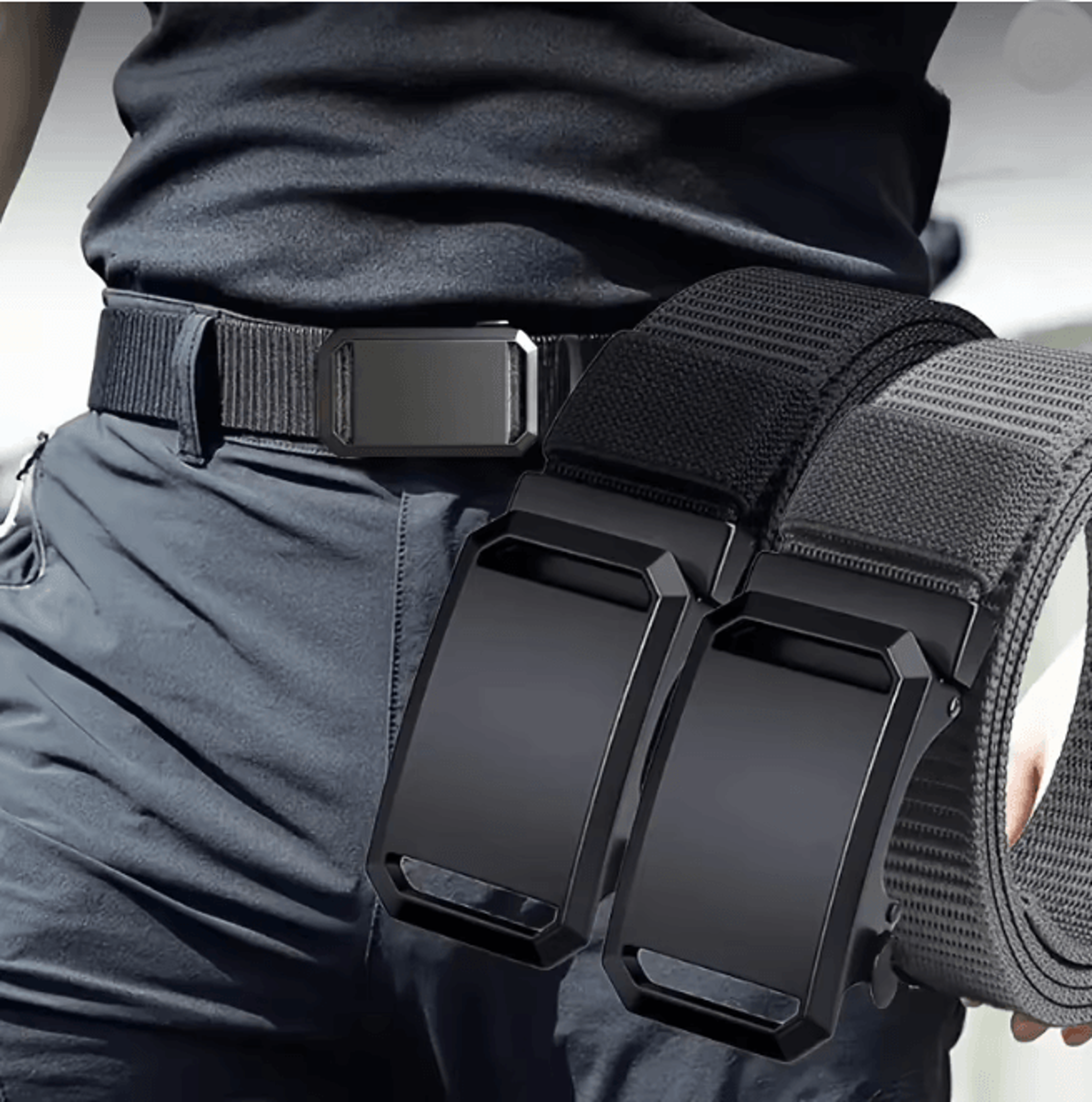 Automatic Buckle Tactical Canvas Belt for Men Outdoor and Workwearb
