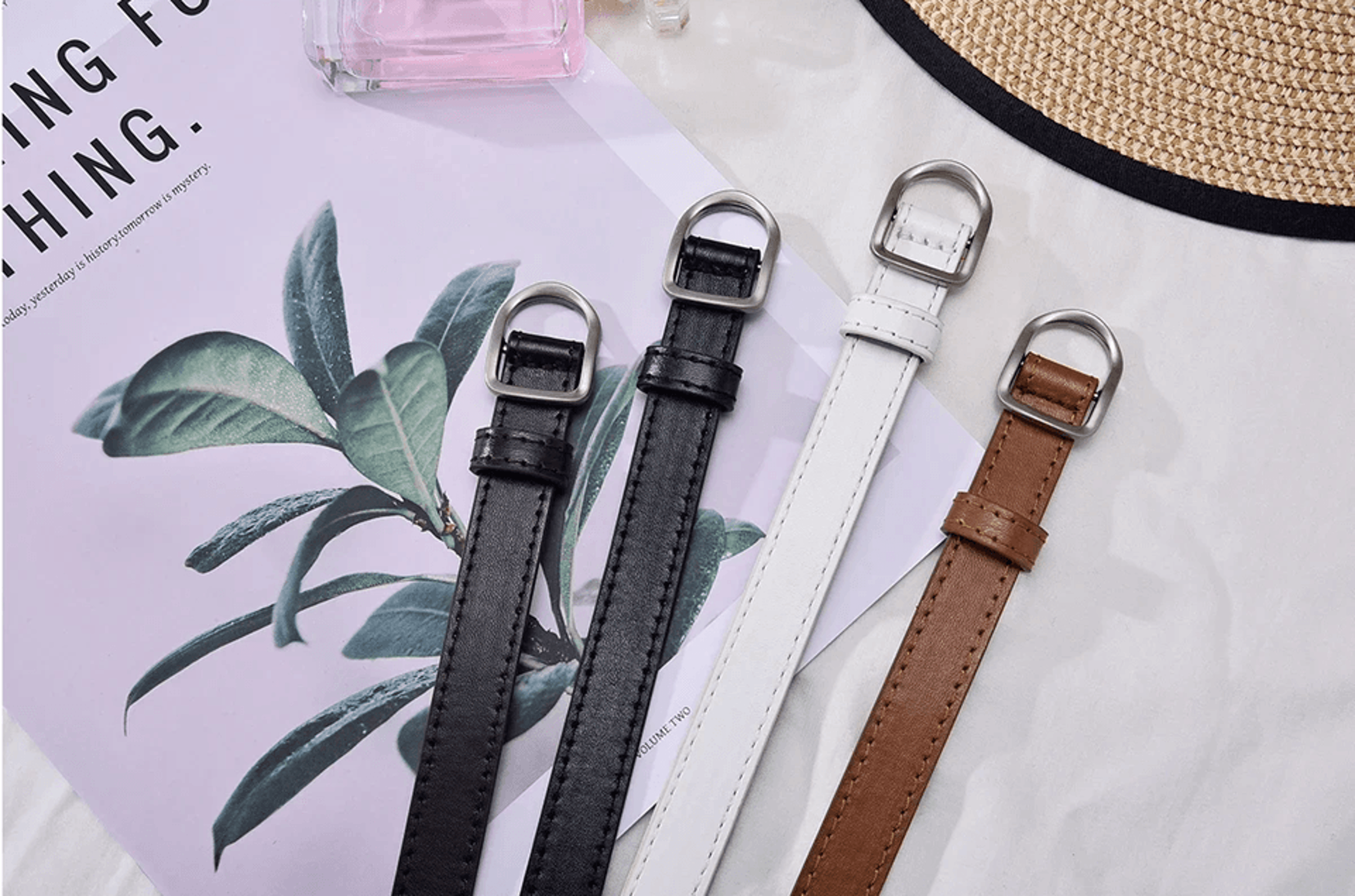 Unisex Perforated PU Leather Casual Belt for Jeans