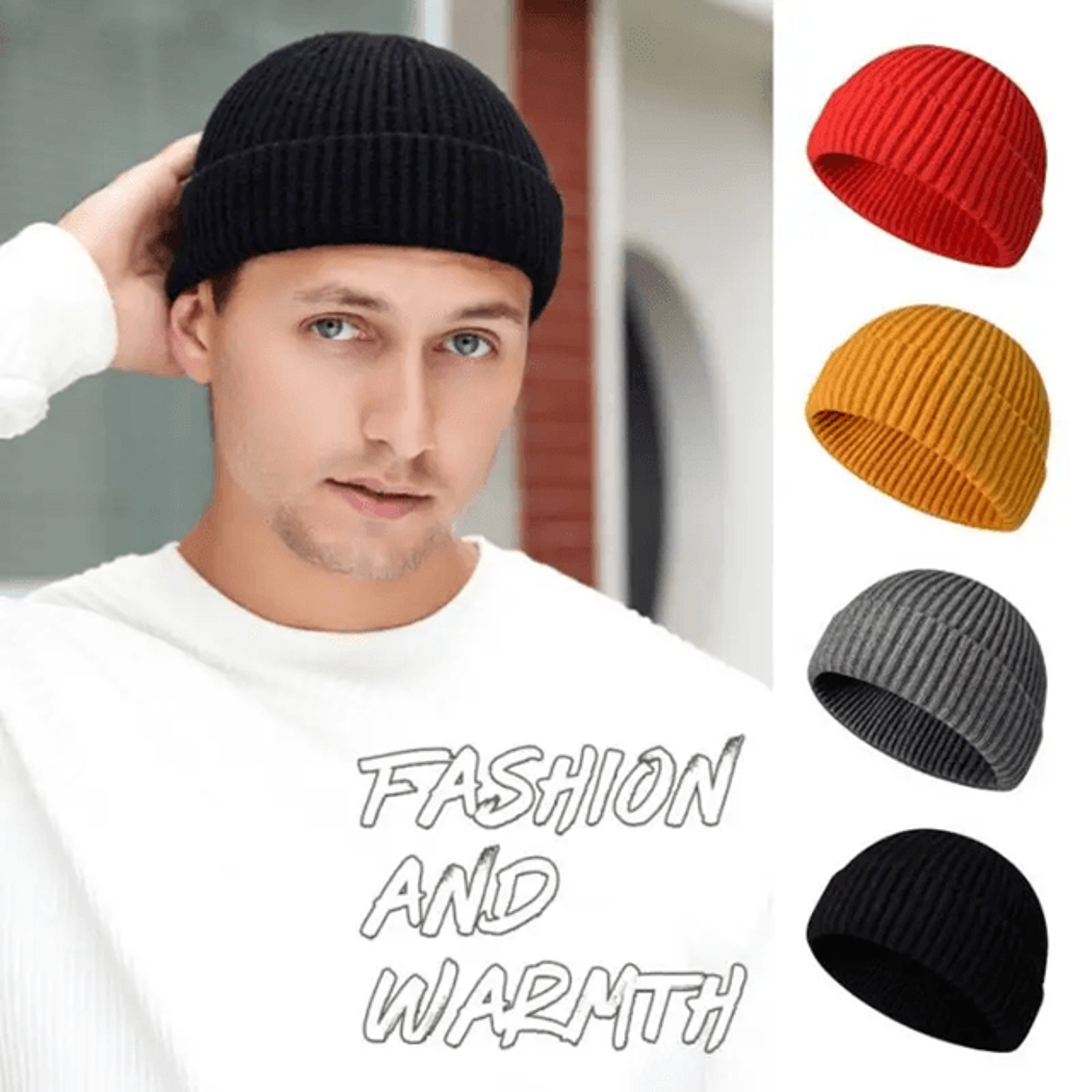 Unisex Knitted Wool Beanie Warm Winter Hat