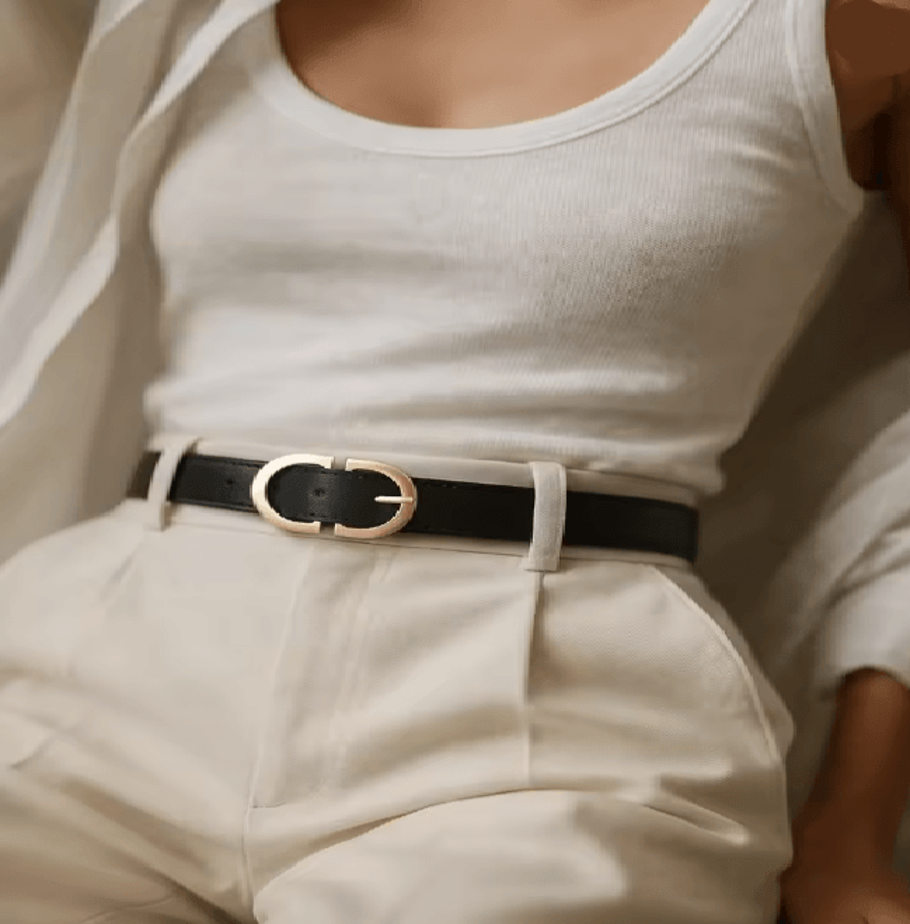 Womens PU Leather Fashion Belt with Alloy Needle Buckle Casual Waistband