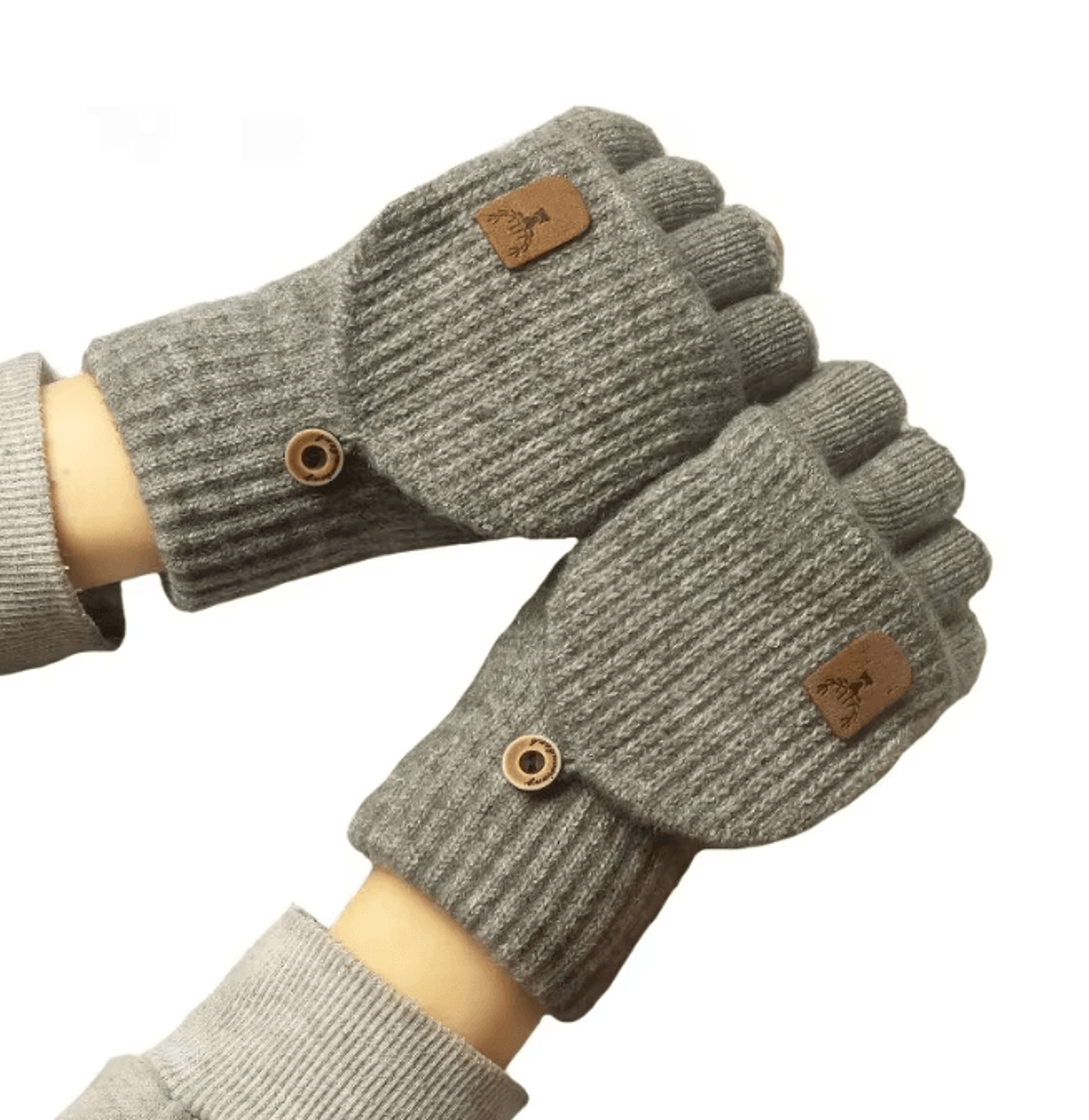 Winter Knitted Fingerless Gloves Touch Screen Warm Half Finger Design