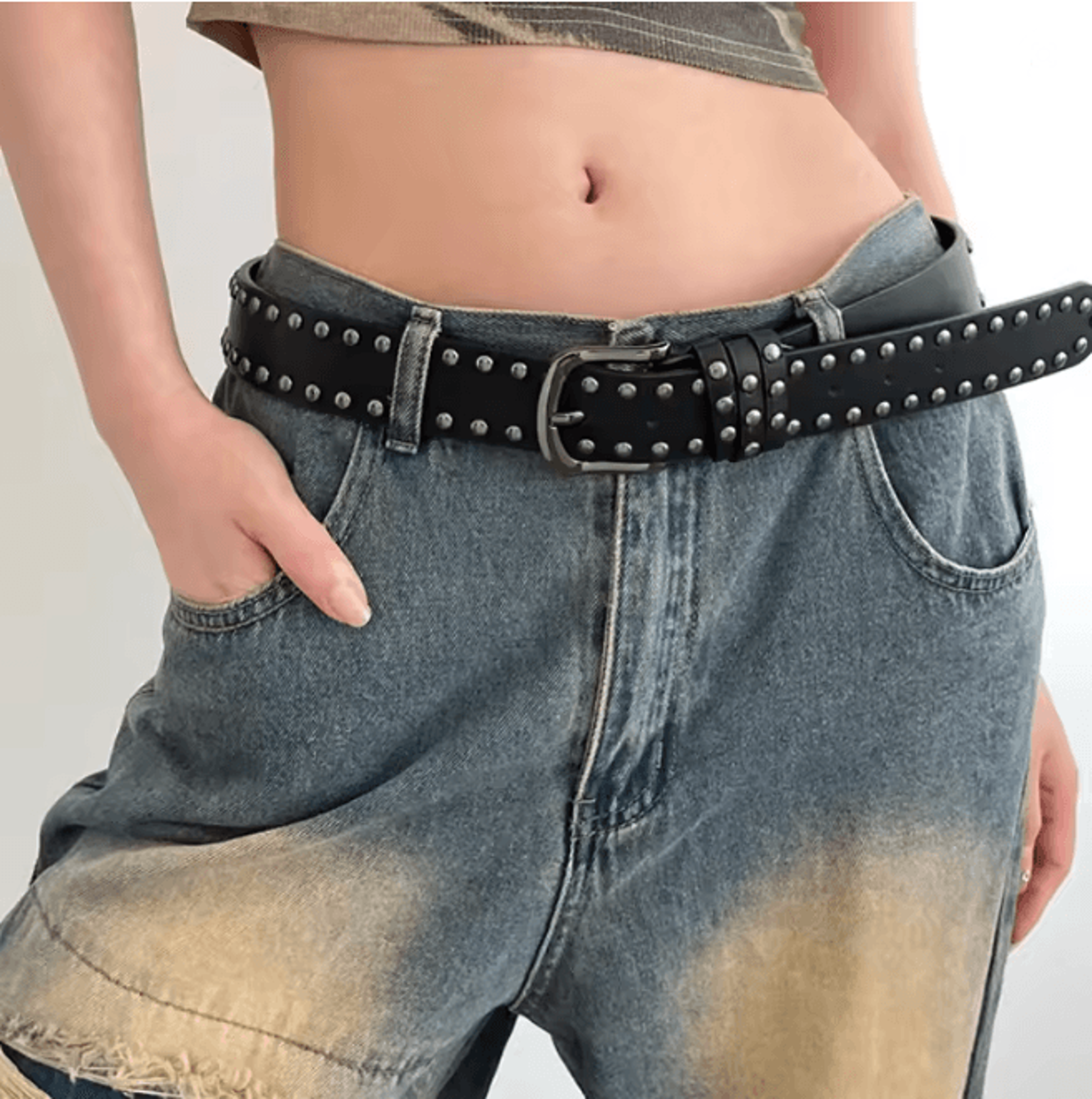 black rivet womens belt fashion jeans waist belt with statement design