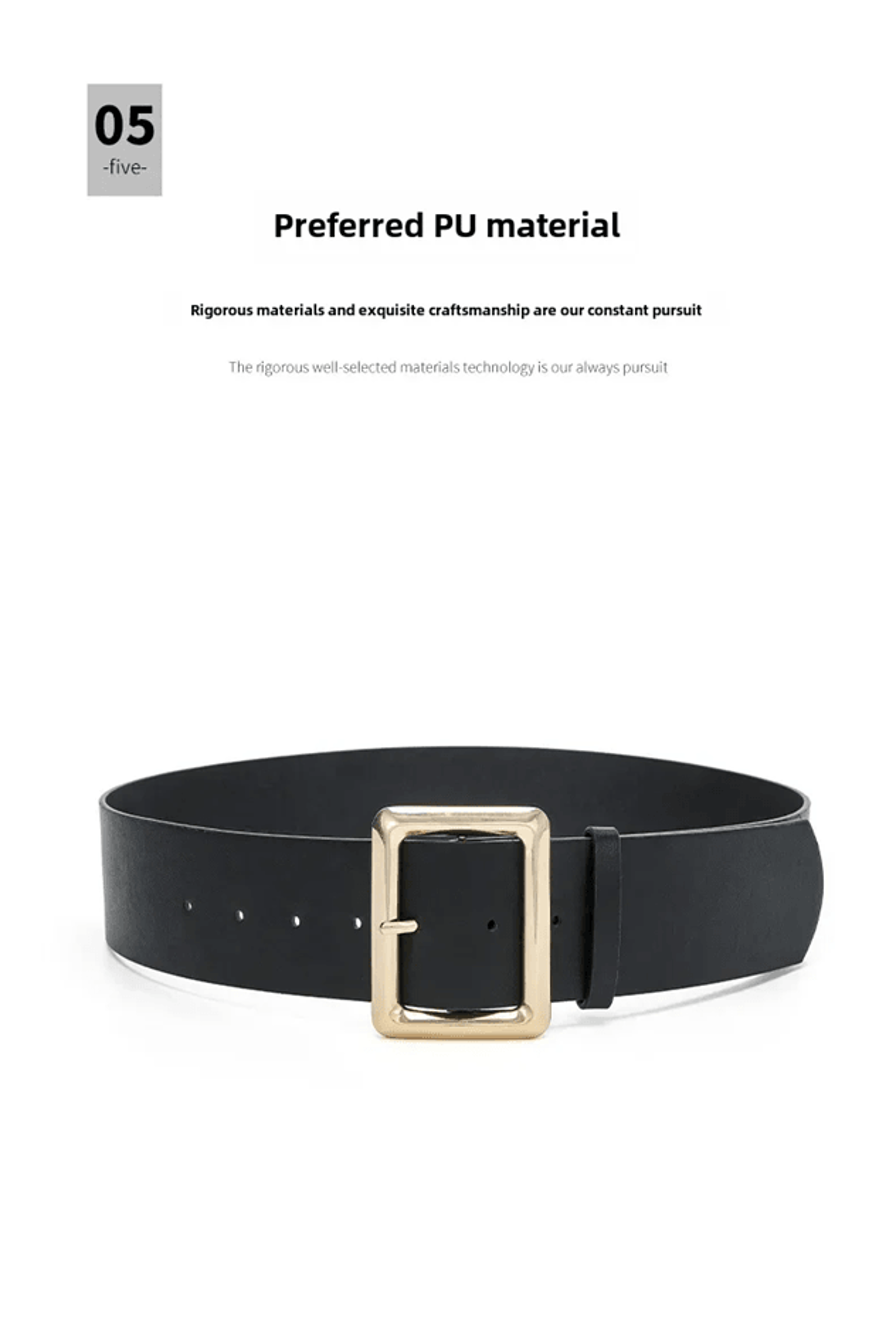 Vintage Womens Wide PU Leather Belt with Large Buckle Dress Belt